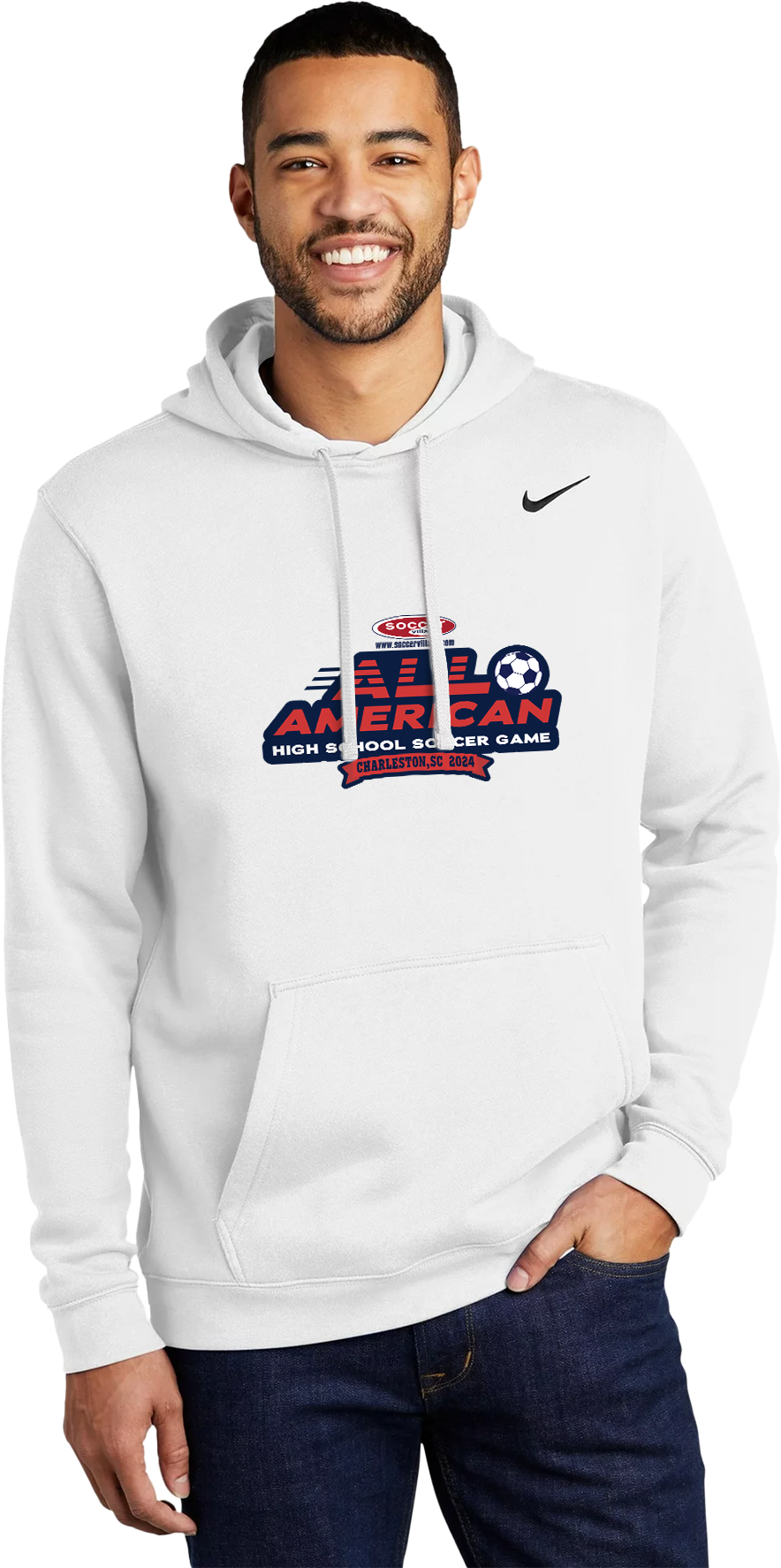 Nike Hoodies White - 2024 High School Soccer All American Game