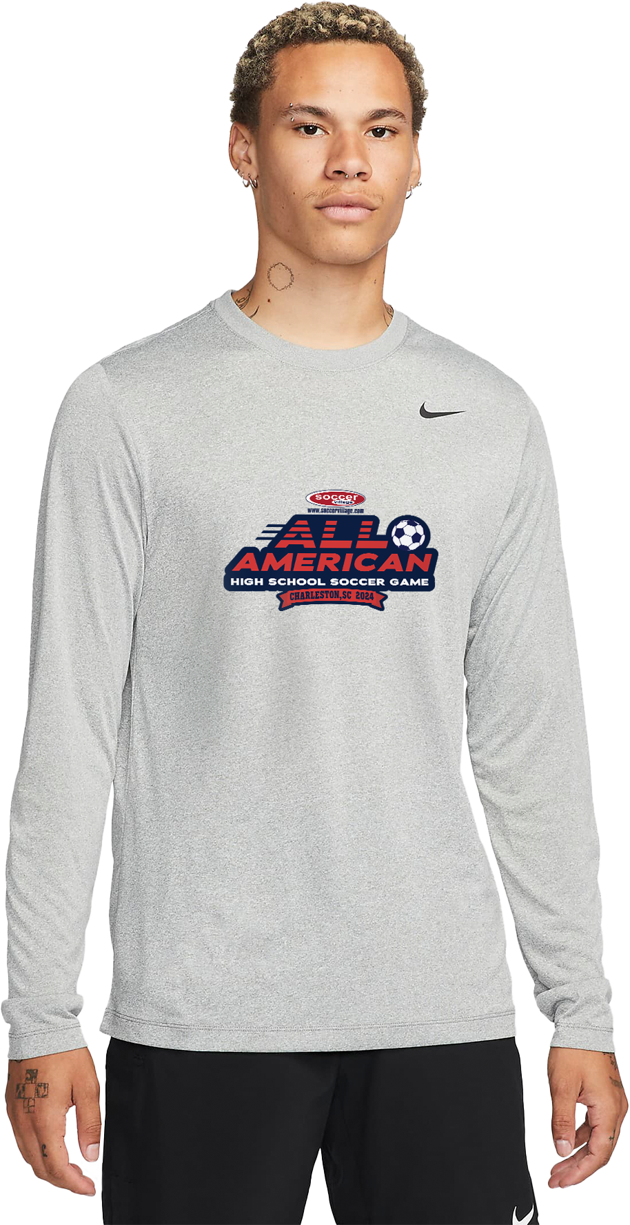 Nike Legend Long Sleeve DK Grey- 2024 High School Soccer All American Game