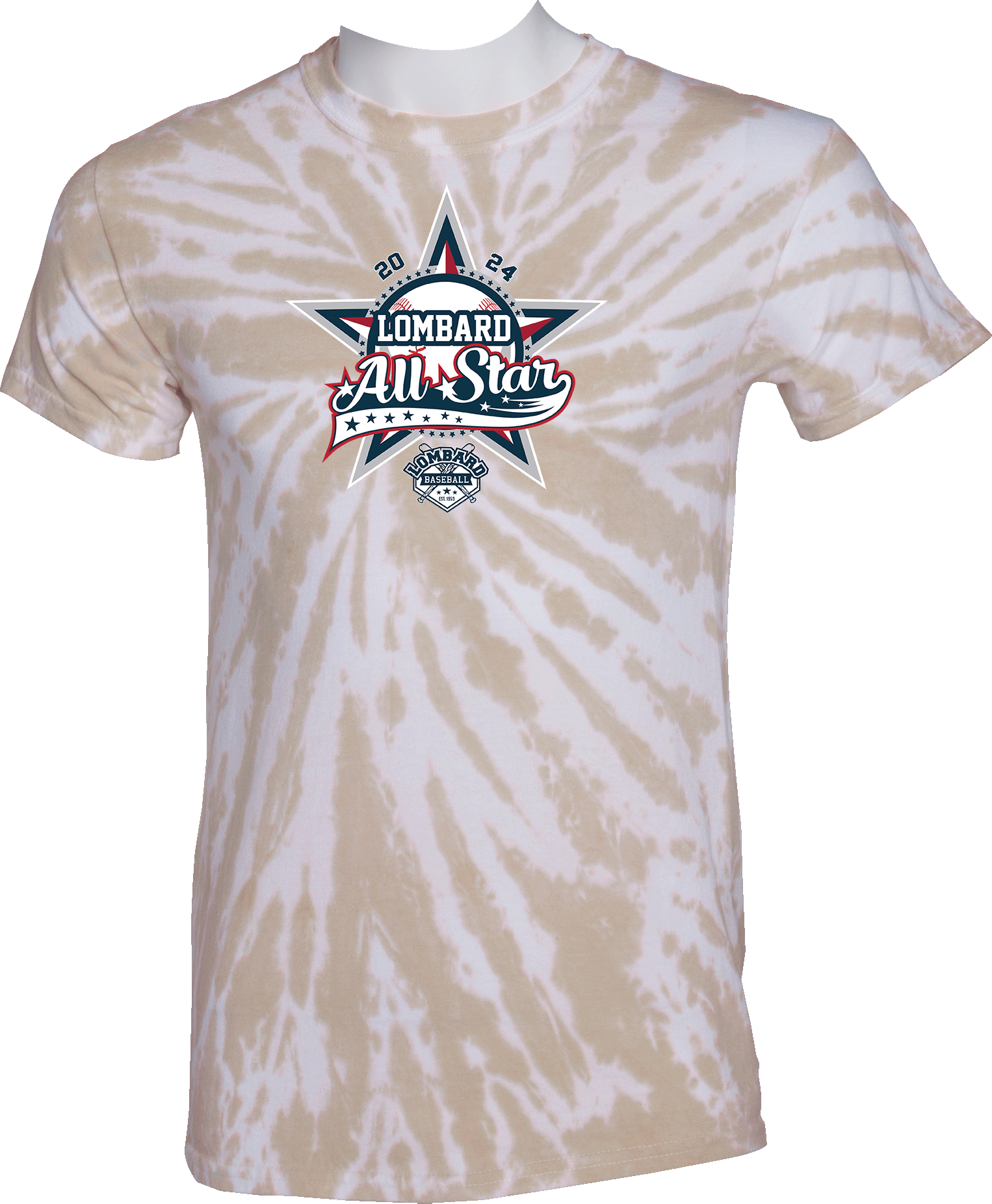 Tie-Dye Short Sleeves - 2024 Lombard Baseball League's 71st Anniversary All Star Event