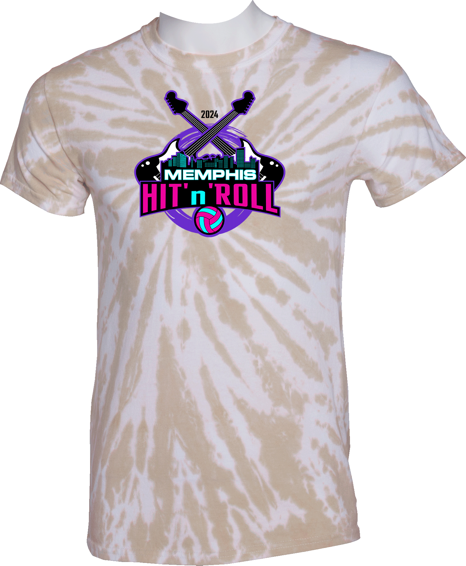 Tie-Dye Short Sleeves - 2024 Memphis Hit 'n' Roll