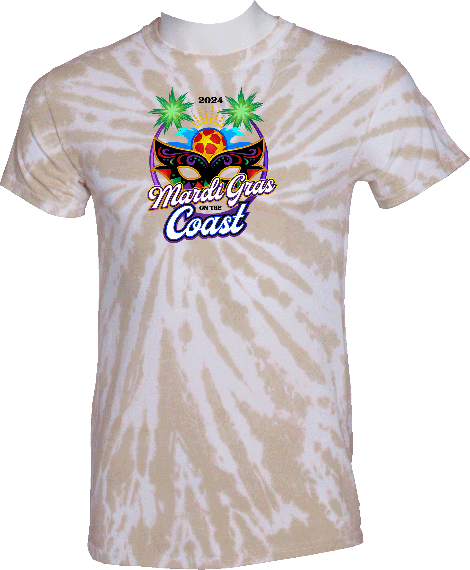 Tie-Dye Short Sleeves - 2024 Mardi Gras On The Coast