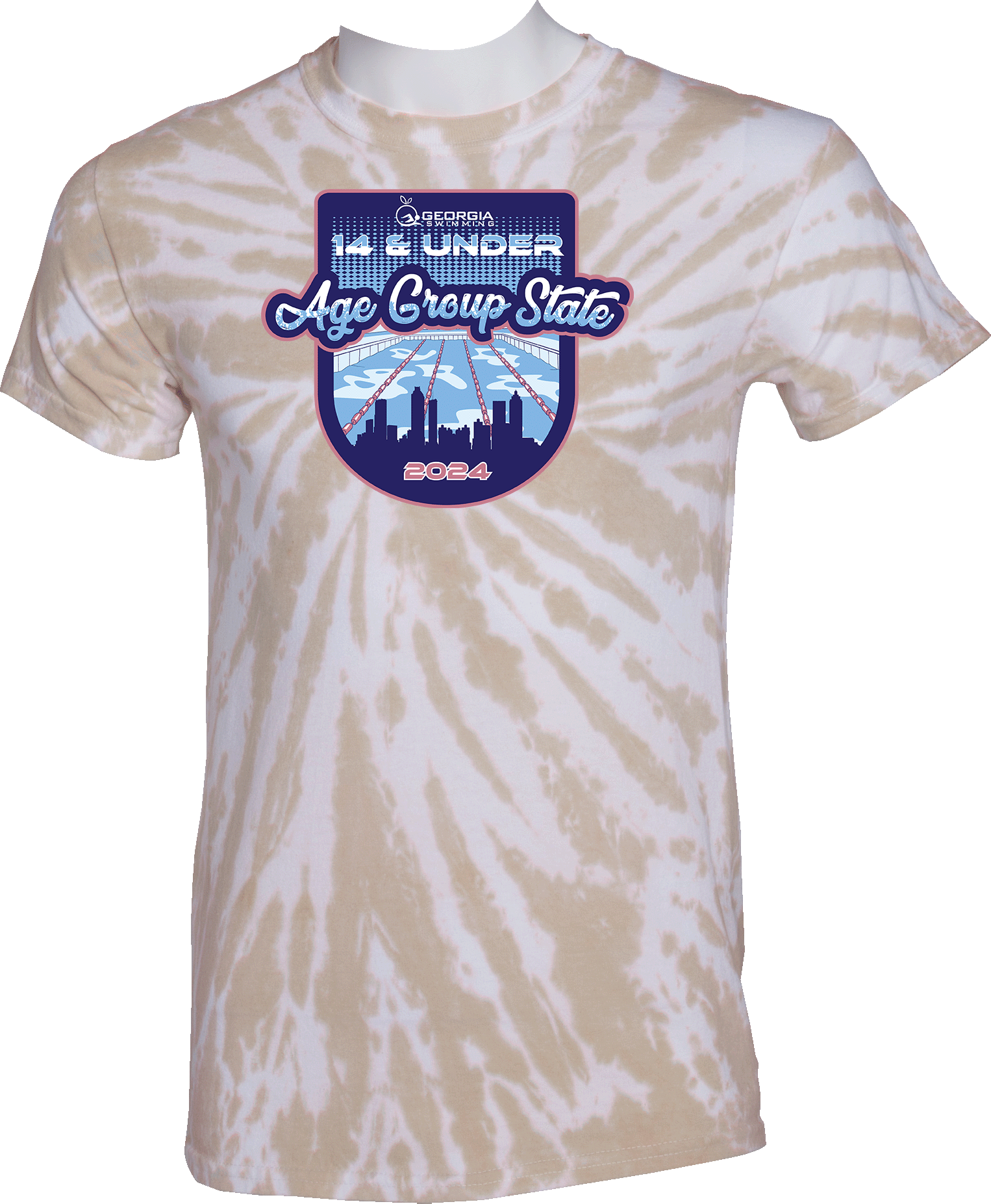 Tie-Dye Short Sleeves - 2024 Georgia Swimming 14 & Under Age Group State