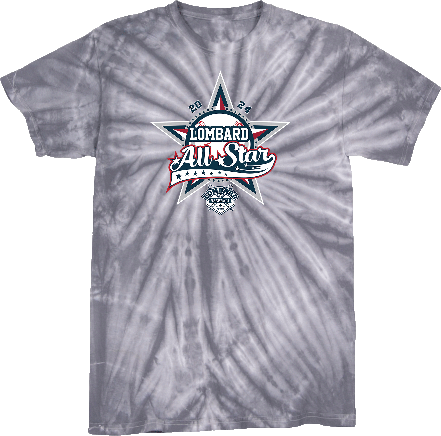 Tie-Dye Short Sleeves - 2024 Lombard Baseball League's 71st Anniversary All Star Event