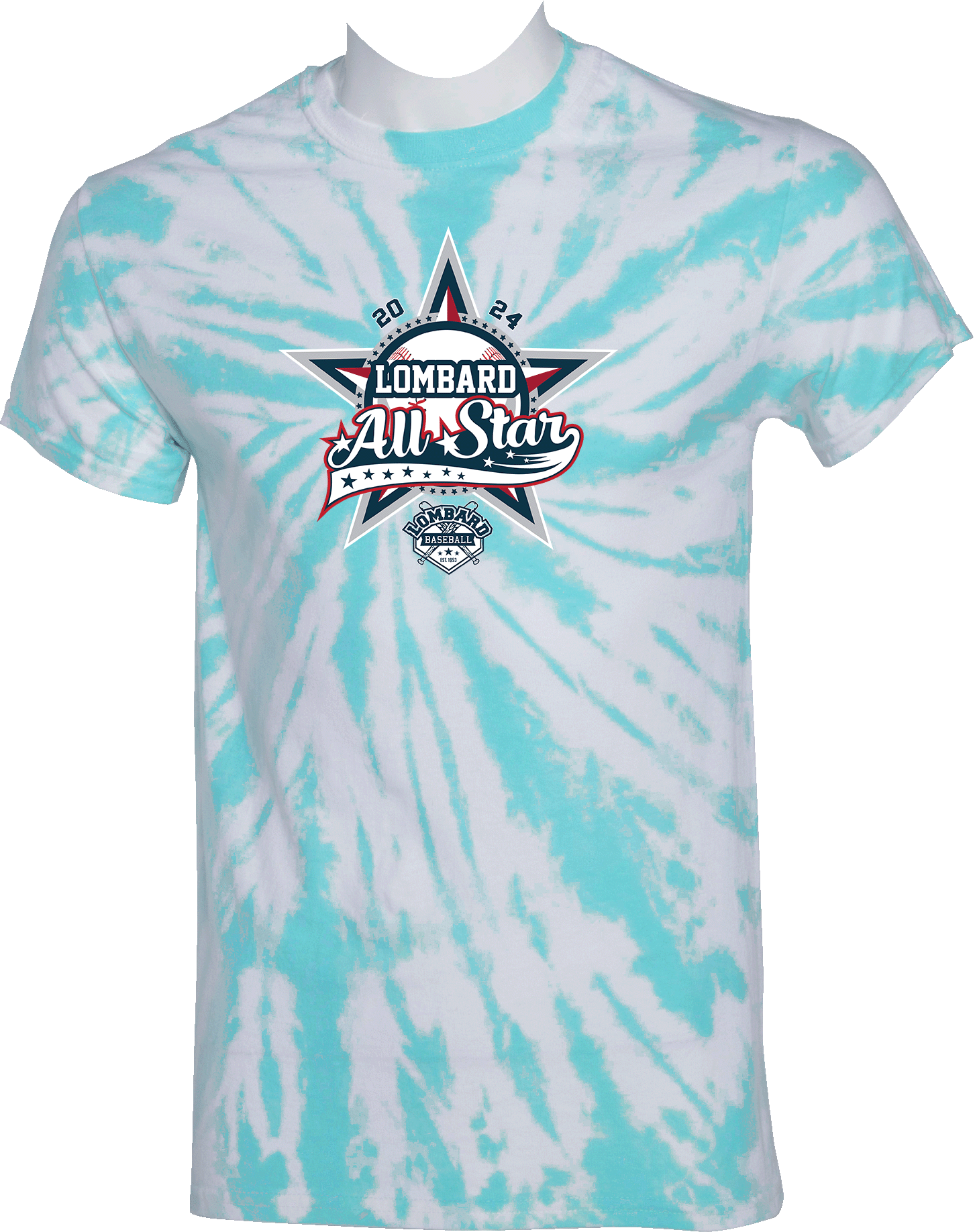 Tie-Dye Short Sleeves - 2024 Lombard Baseball League's 71st Anniversary All Star Event