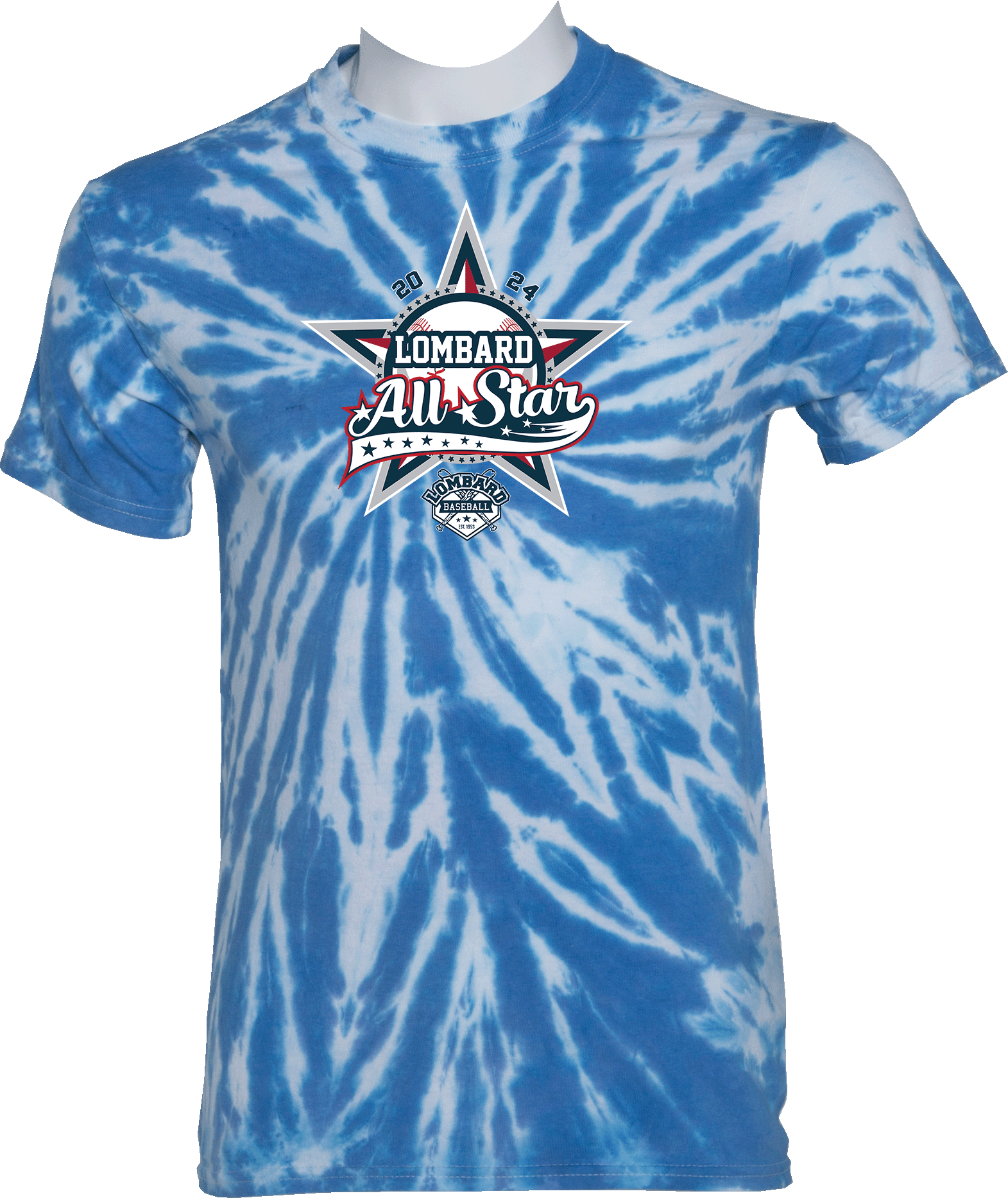 Tie-Dye Short Sleeves - 2024 Lombard Baseball League's 71st Anniversary All Star Event