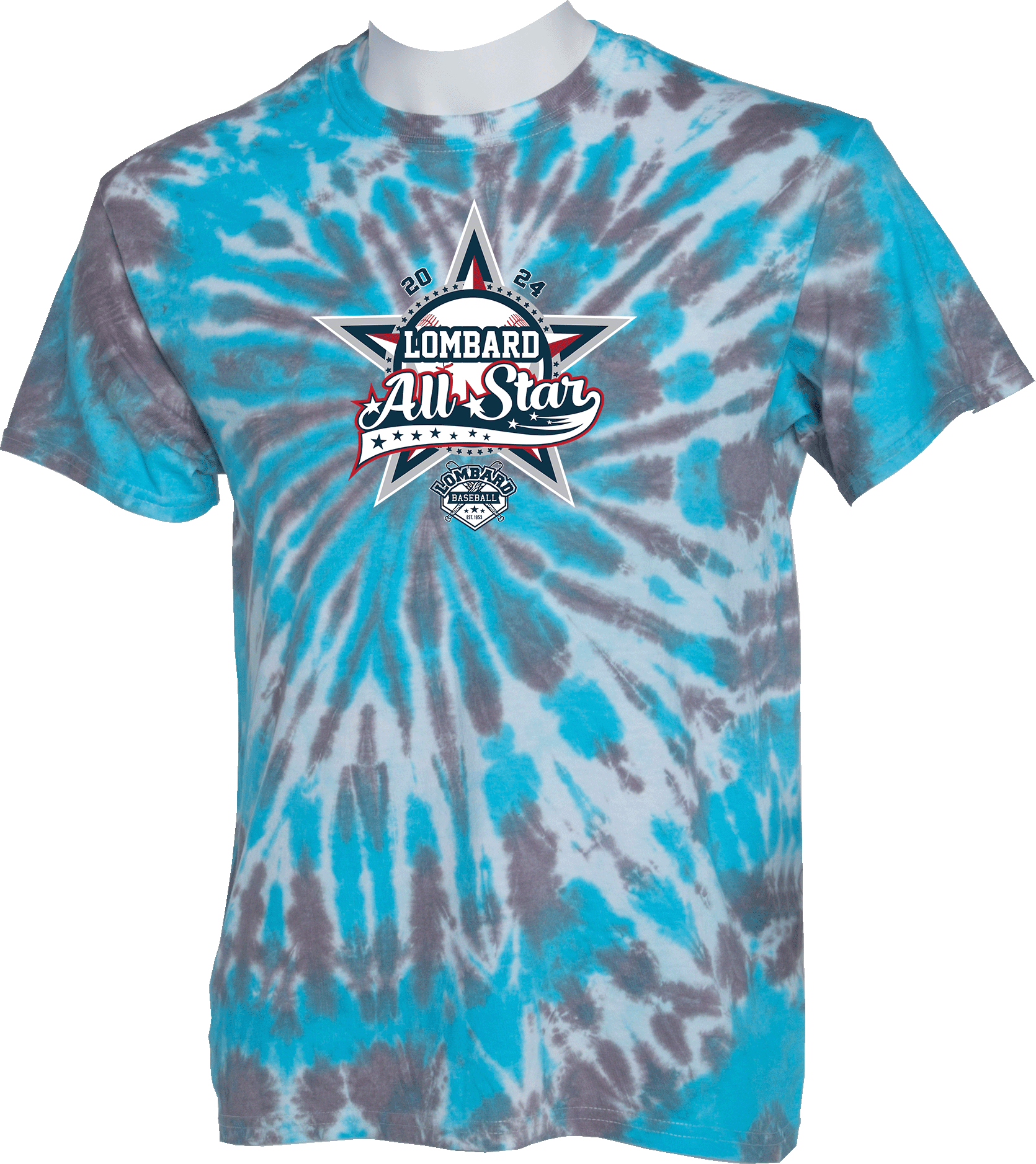 Tie-Dye Short Sleeves - 2024 Lombard Baseball League's 71st Anniversary All Star Event