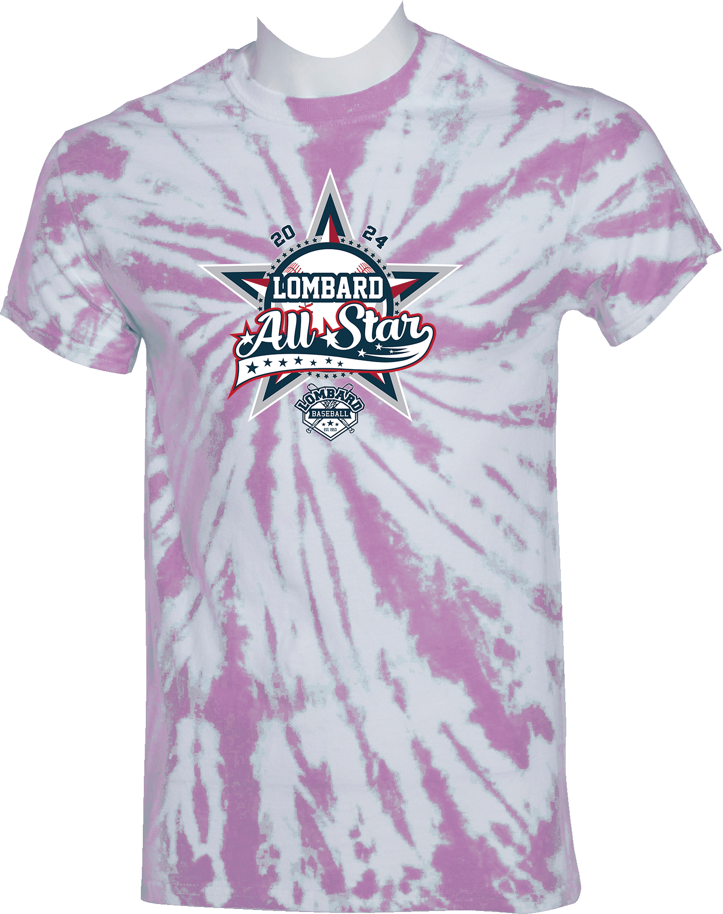 Tie-Dye Short Sleeves - 2024 Lombard Baseball League's 71st Anniversary All Star Event