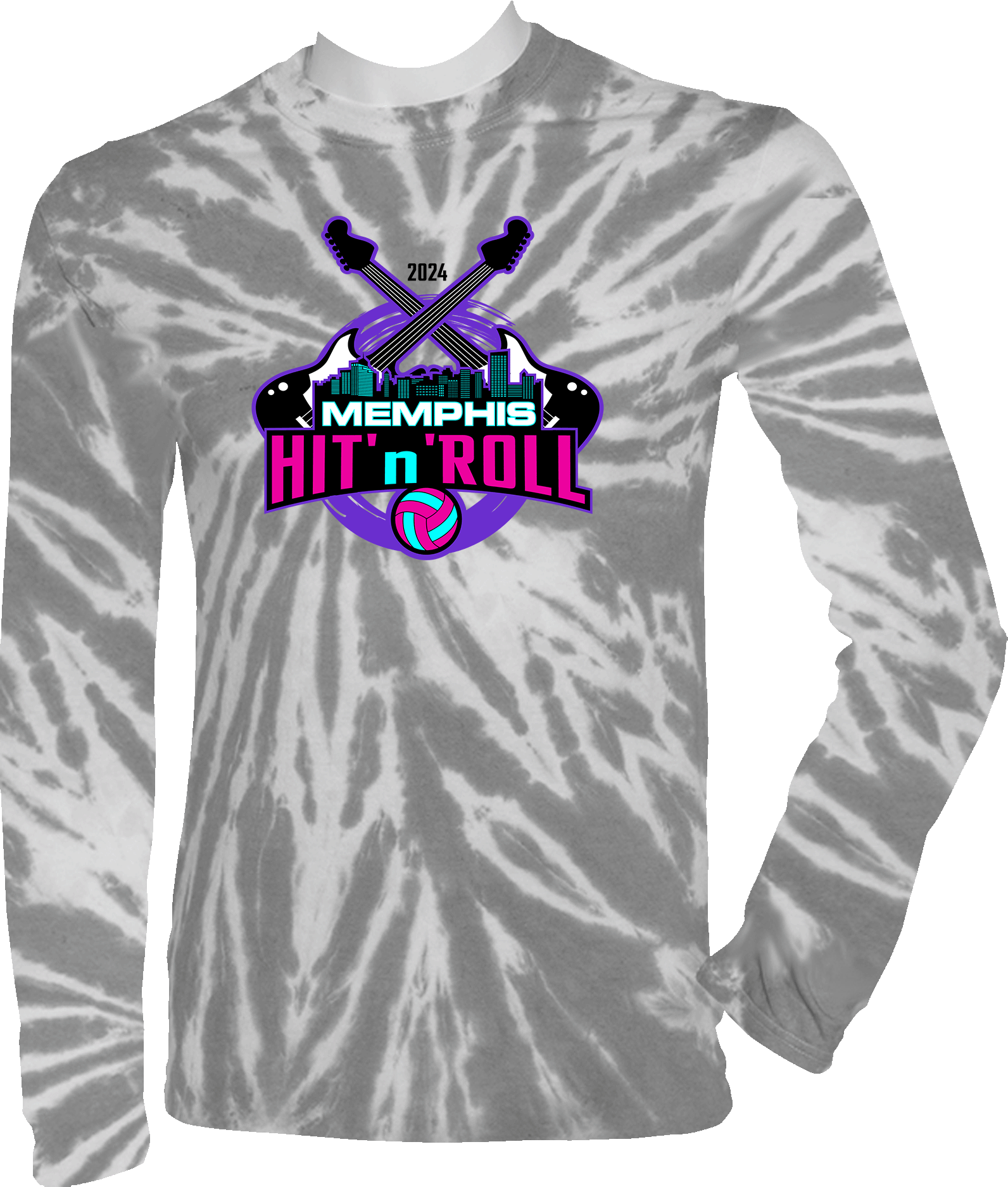 Tie-Dye Long Sleeves - 2024 Memphis Hit 'n' Roll