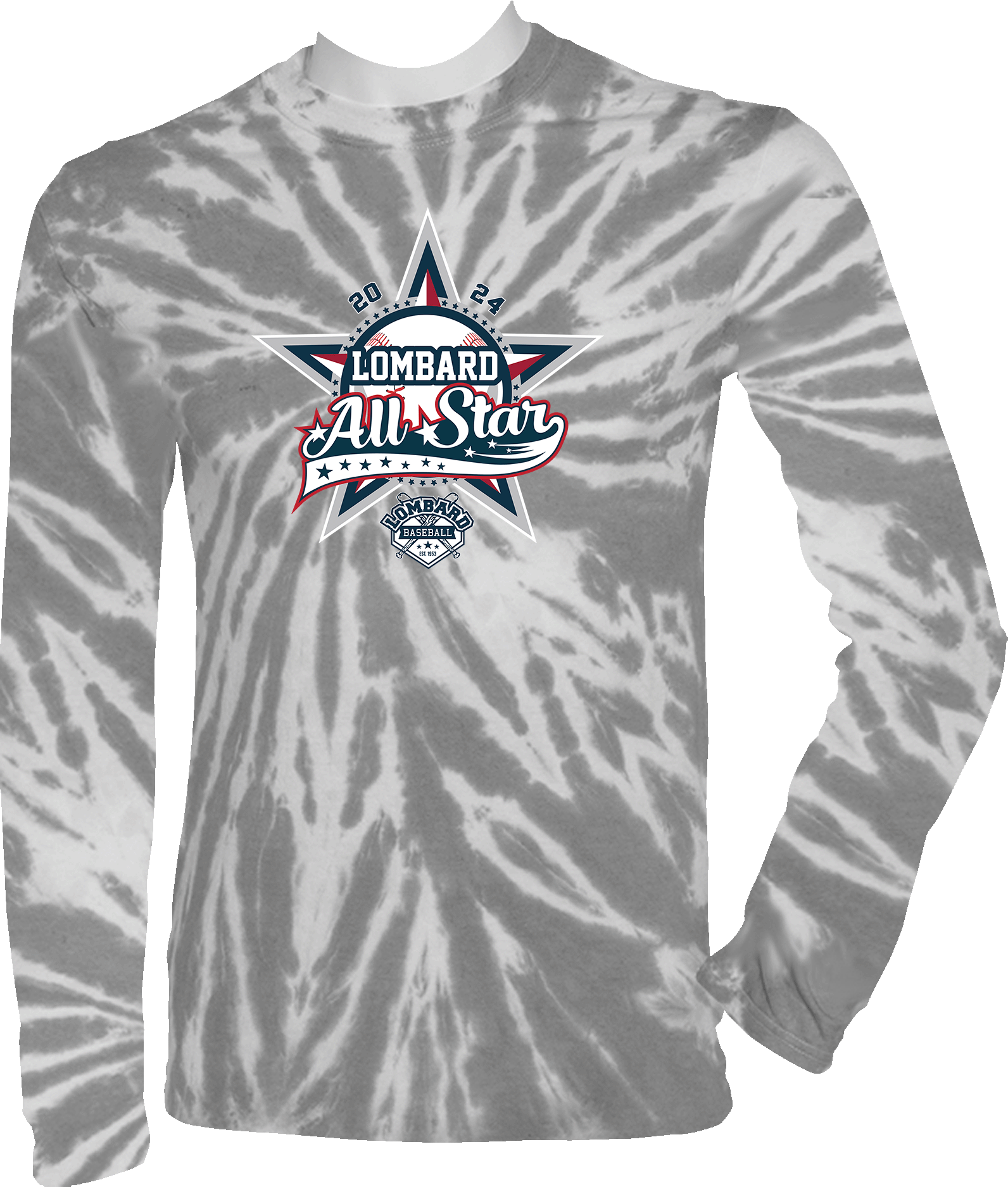 Tie-Dye Long Sleeves - 2024 Lombard Baseball League's 71st Anniversary All Star Event