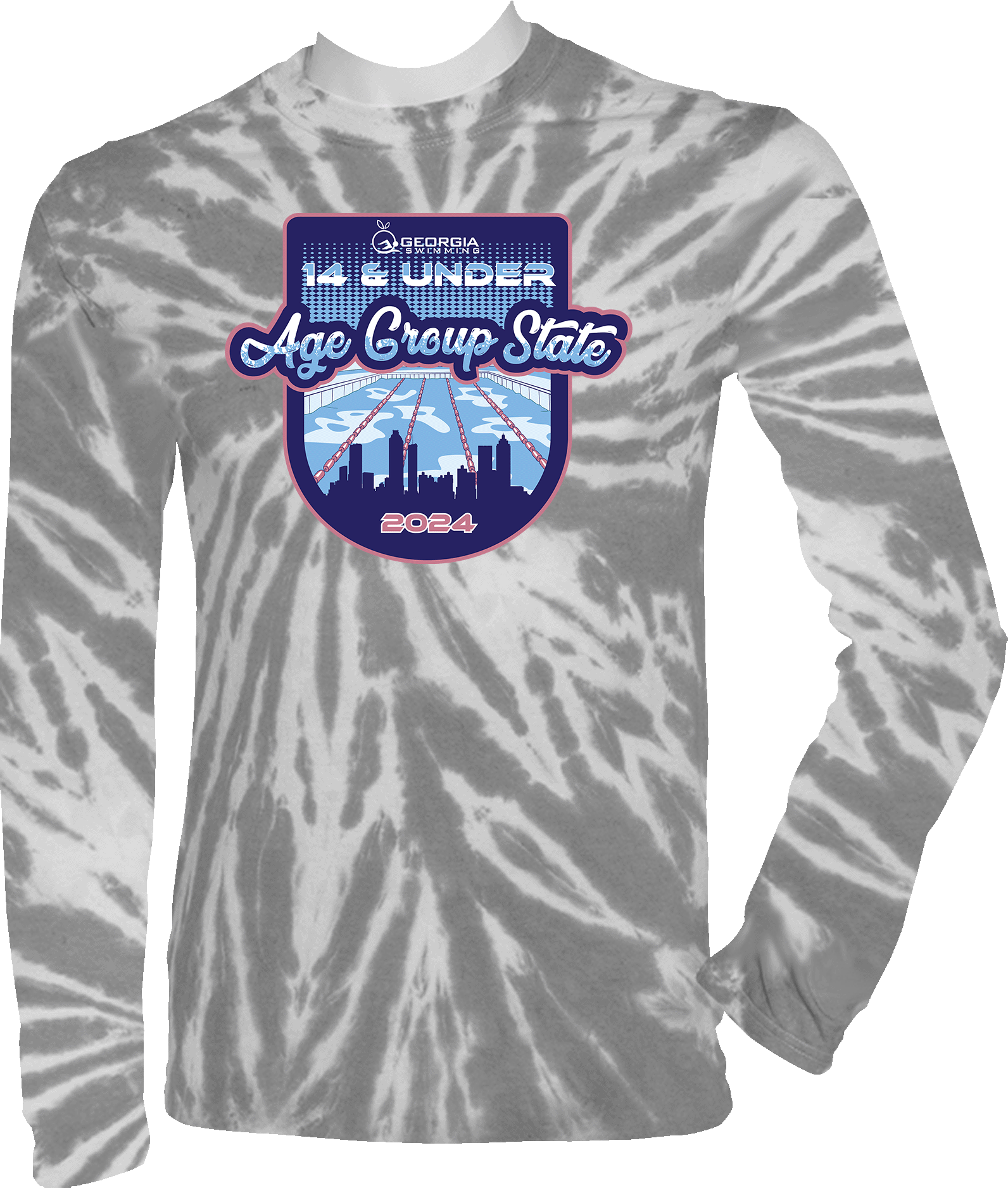 Tie-Dye Long Sleeves - 2024 Georgia Swimming 14 & Under Age Group State