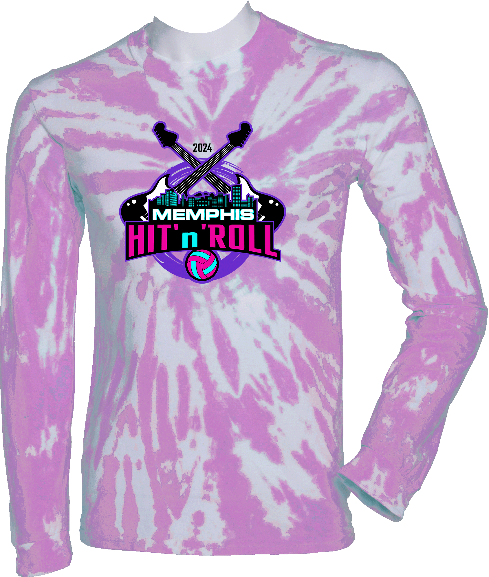 Tie-Dye Long Sleeves - 2024 Memphis Hit 'n' Roll