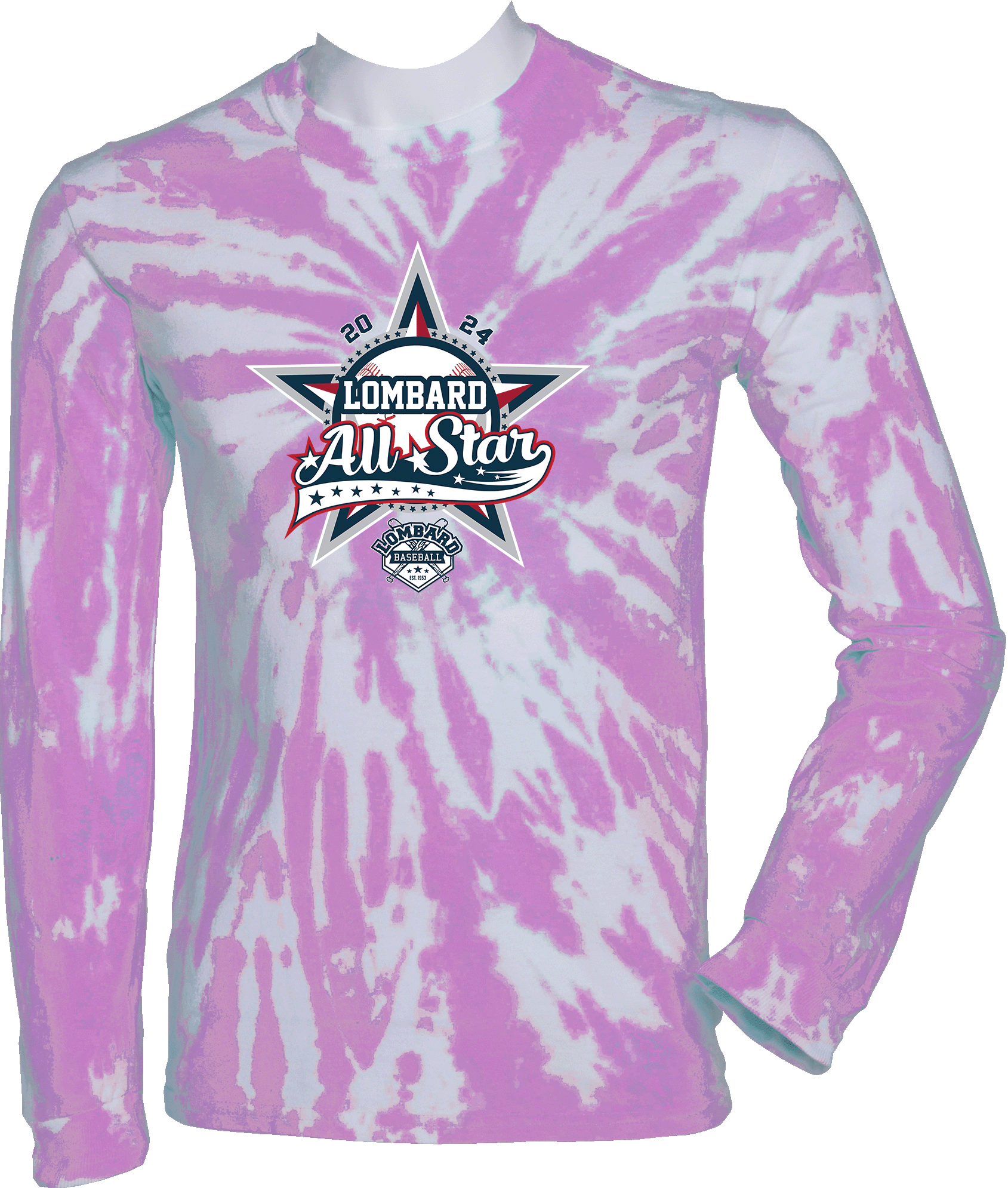 Tie-Dye Long Sleeves - 2024 Lombard Baseball League's 71st Anniversary All Star Event