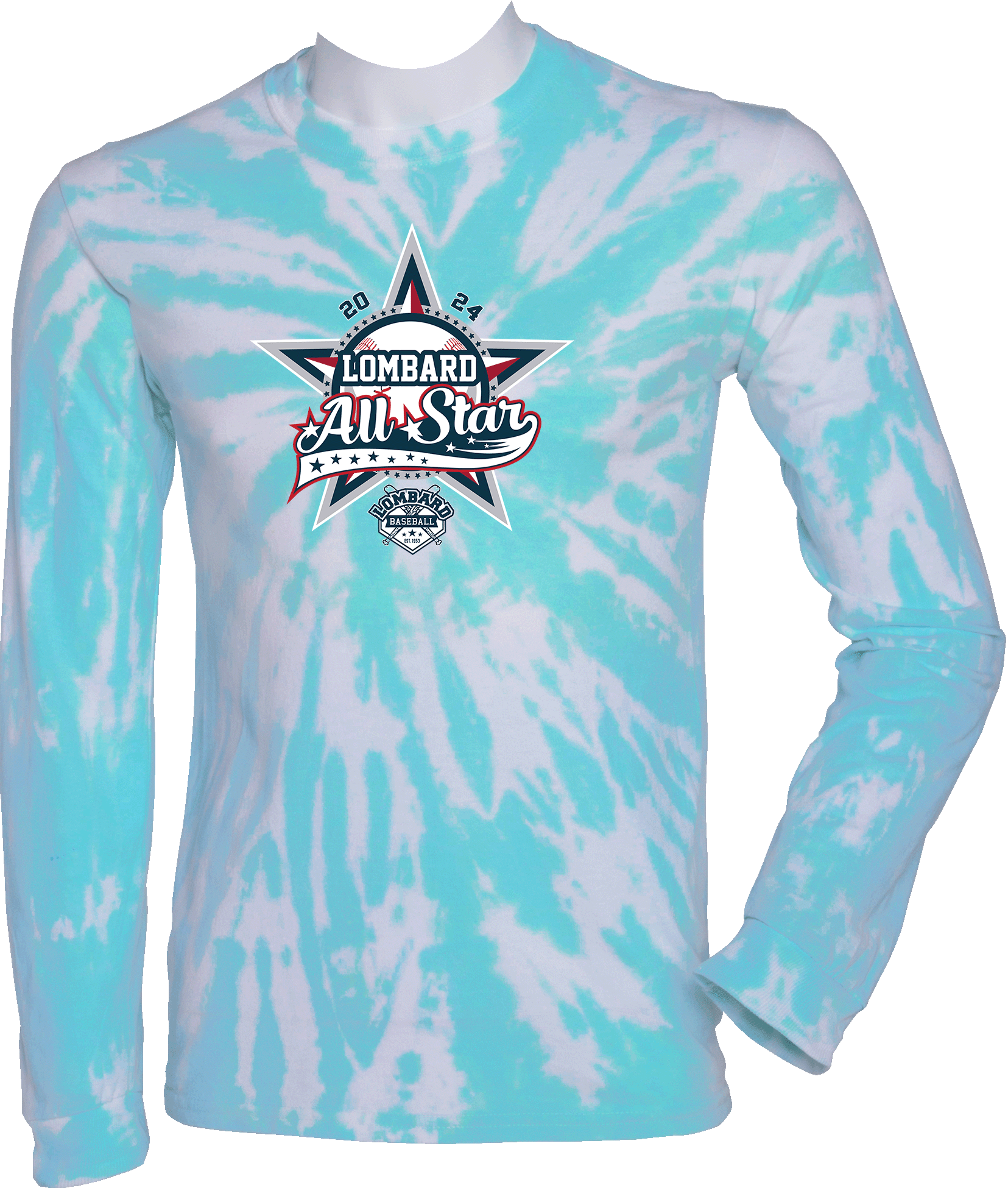 Tie-Dye Long Sleeves - 2024 Lombard Baseball League's 71st Anniversary All Star Event