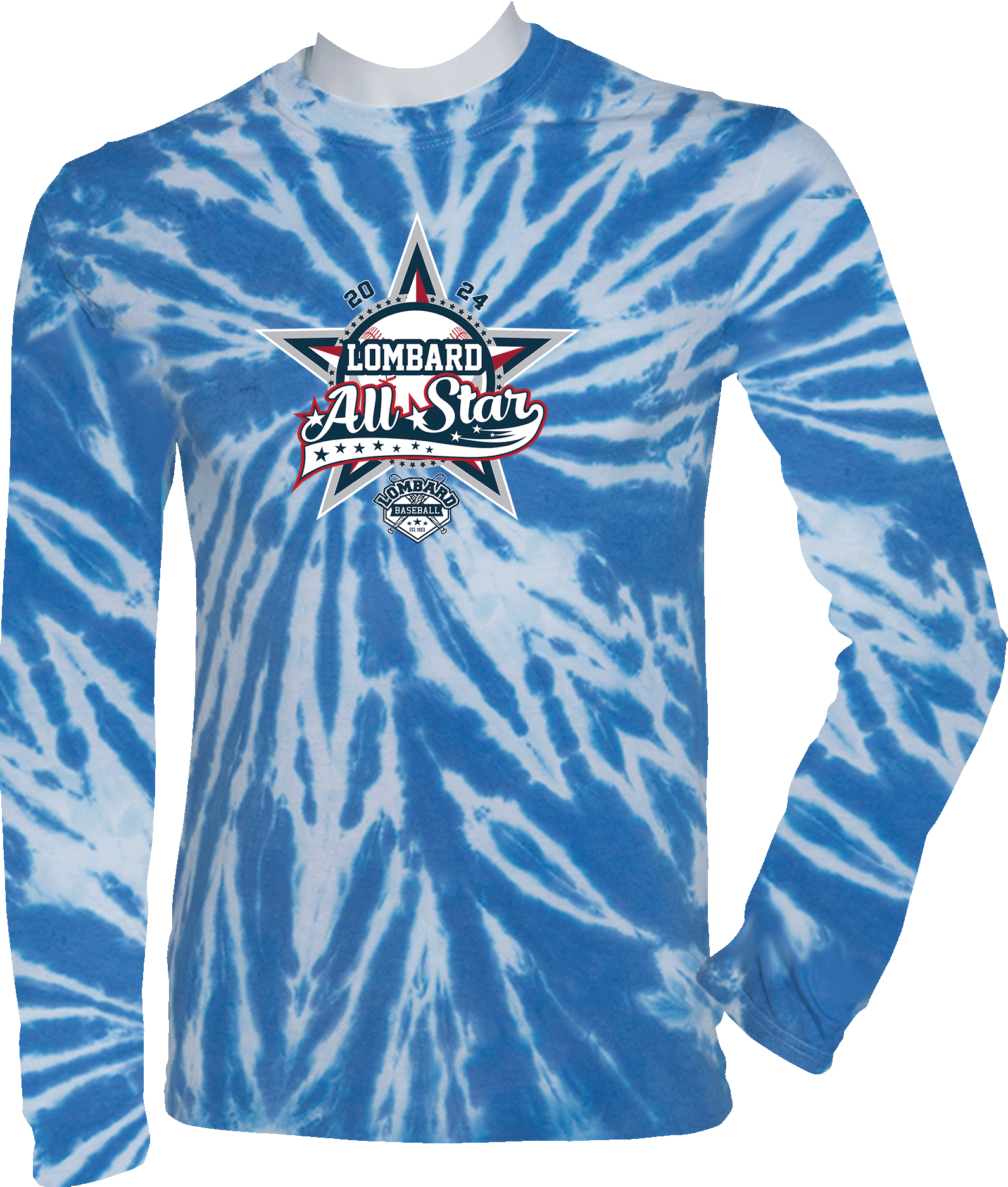 Tie-Dye Long Sleeves - 2024 Lombard Baseball League's 71st Anniversary All Star Event