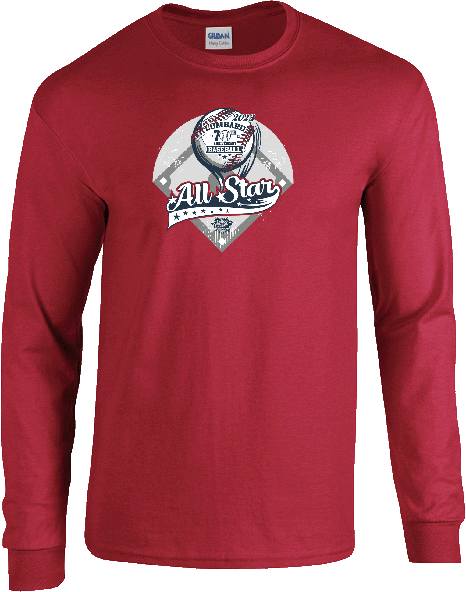 LONG SLEEVES - 2023 Lombard Baseball League's 70th Anniversary All Star Event
