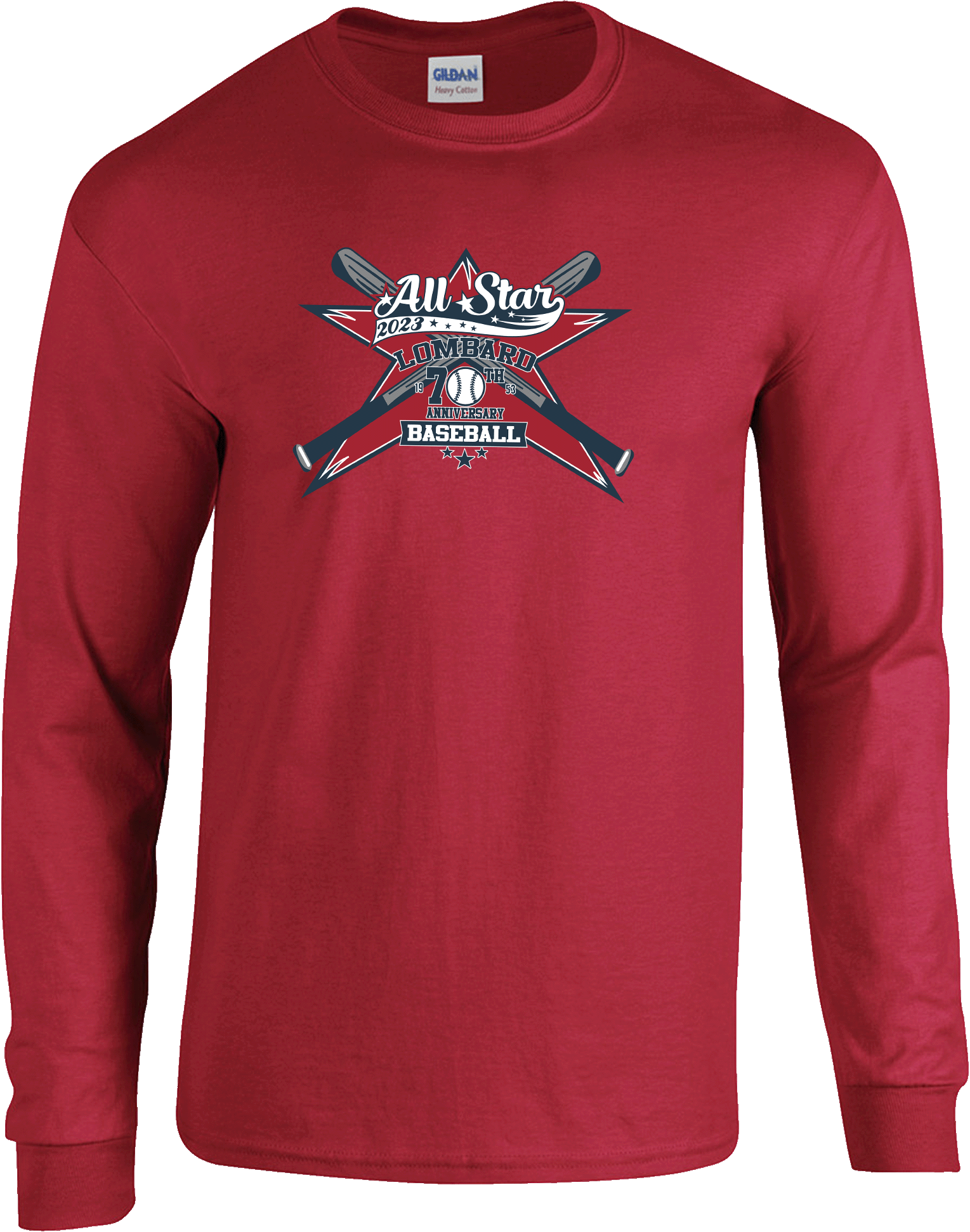 LONG SLEEVES - 2023 Lombard Baseball League's 70th Anniversary All Star Event