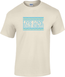 Short Sleeves - Live Love Build Robots Blue