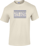 Short Sleeves - Live Love Build Robots Dark