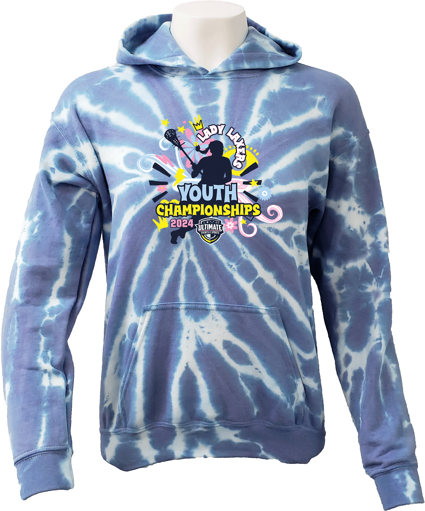 Tie-Dye Hoodies - 2024 Lady Laxers Youth Championships