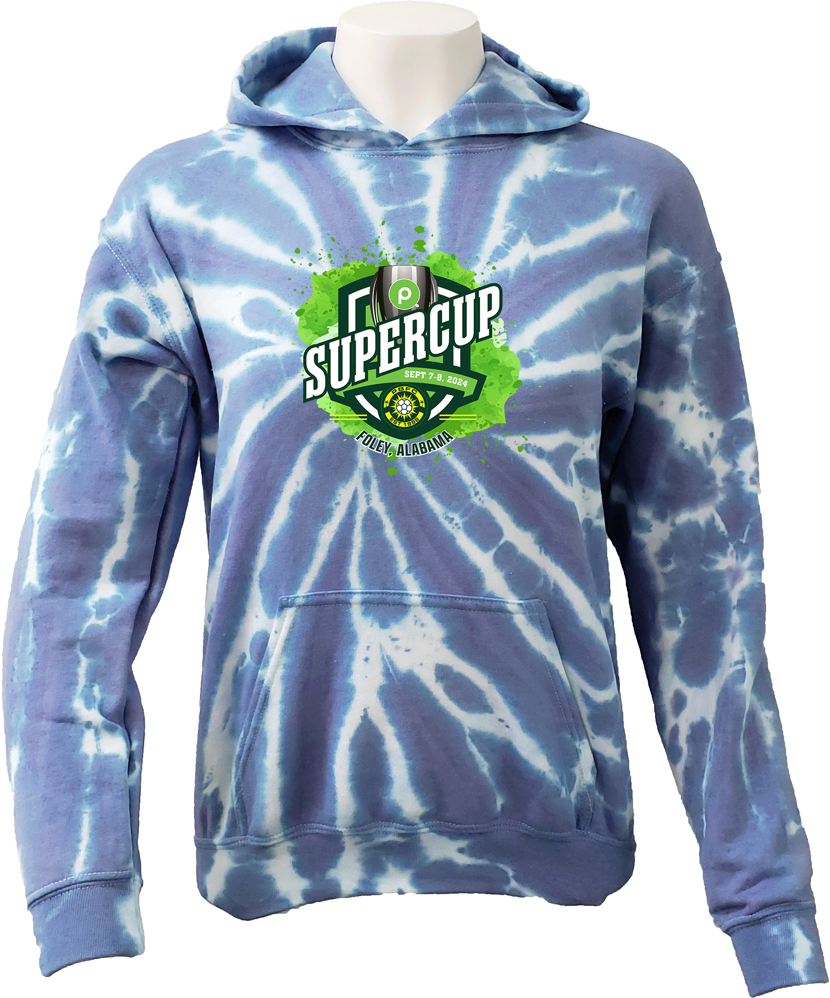 Tie-Dye Hoodies - 2024 Publix SuperCup (Girls) - Green