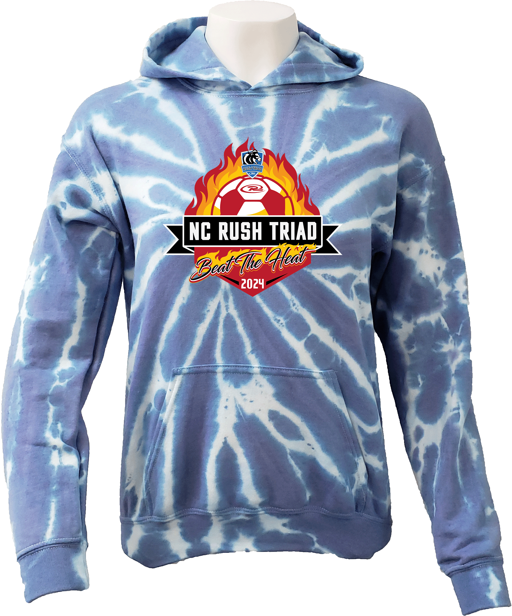 Tie-Dye Hoodies - 2024 NC Rush Triad Beat The Heat