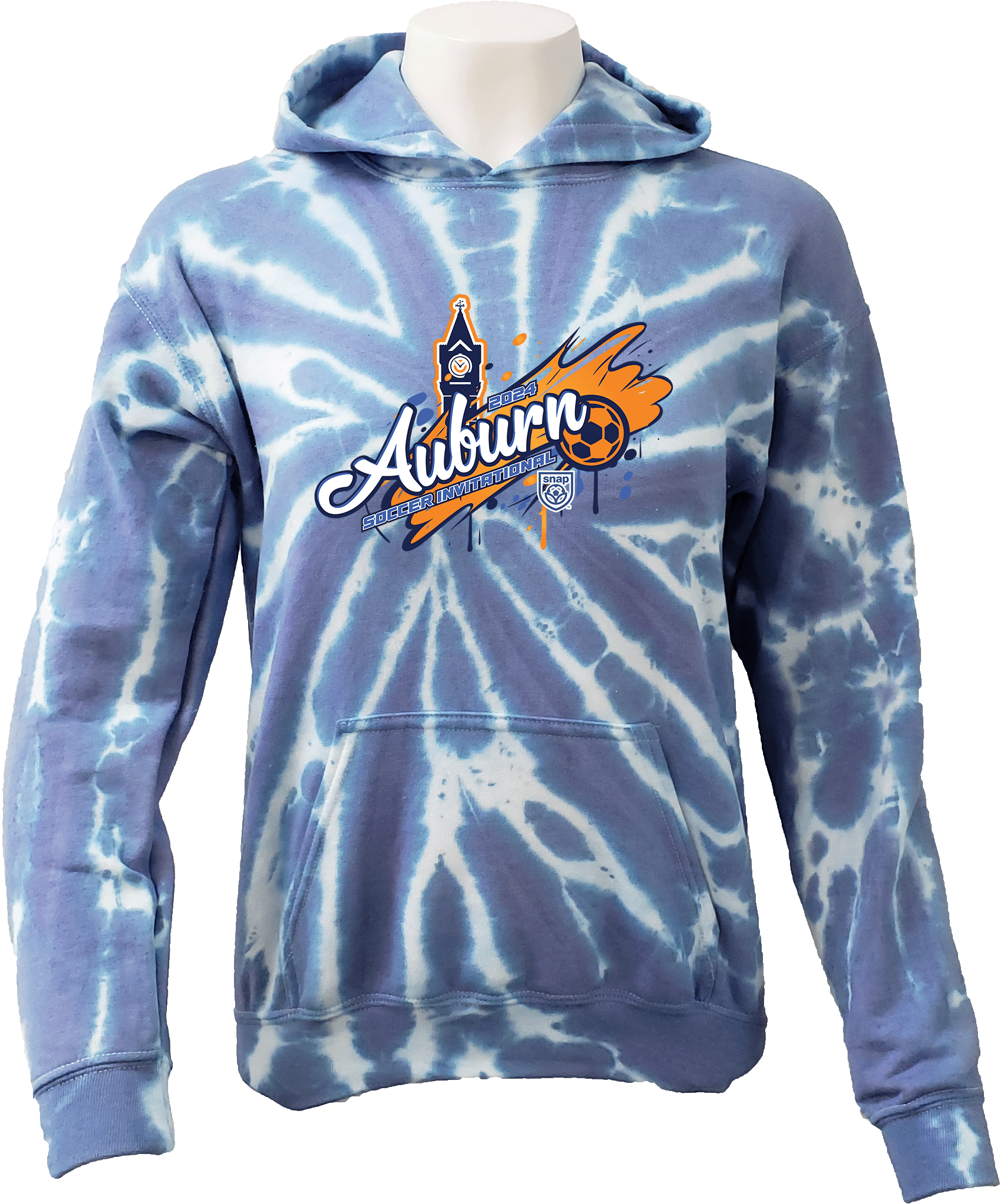 Tie-Dye Hoodies - 2024 Auburn Soccer Invitational