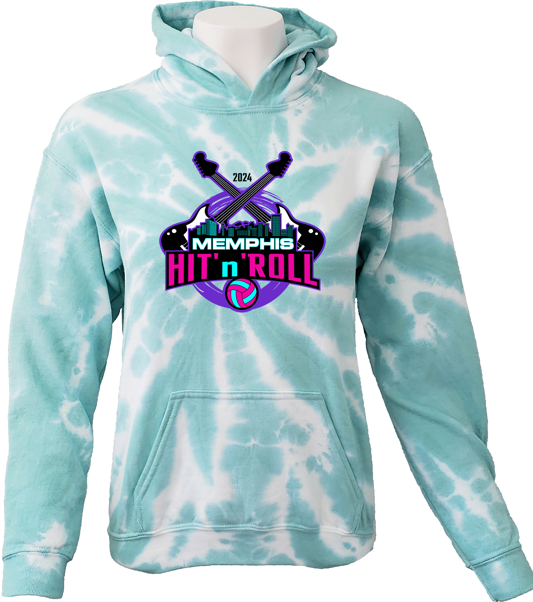 Tie-Dye Hoodies - 2024 Memphis Hit 'n' Roll