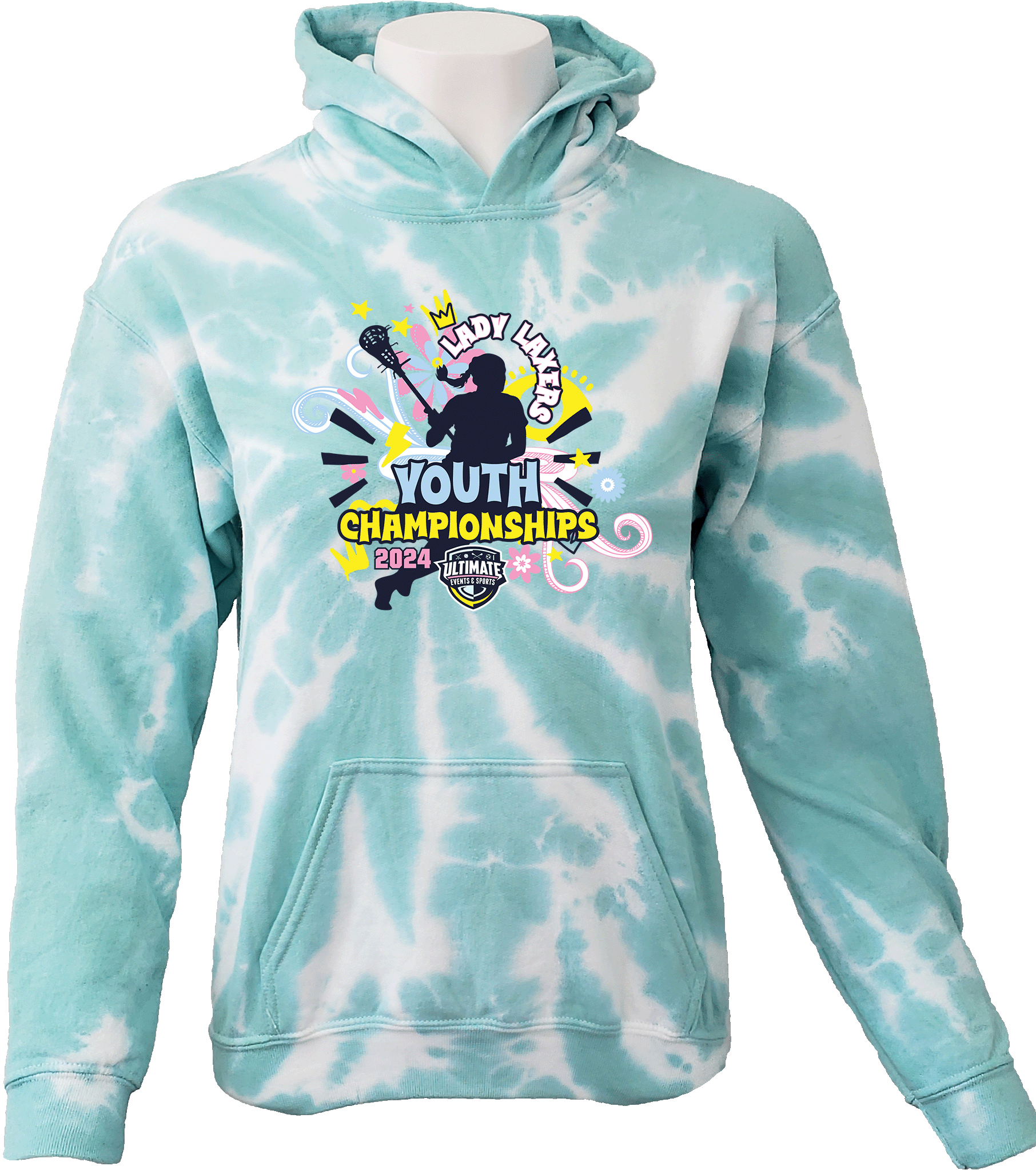 Tie-Dye Hoodies - 2024 Lady Laxers Youth Championships