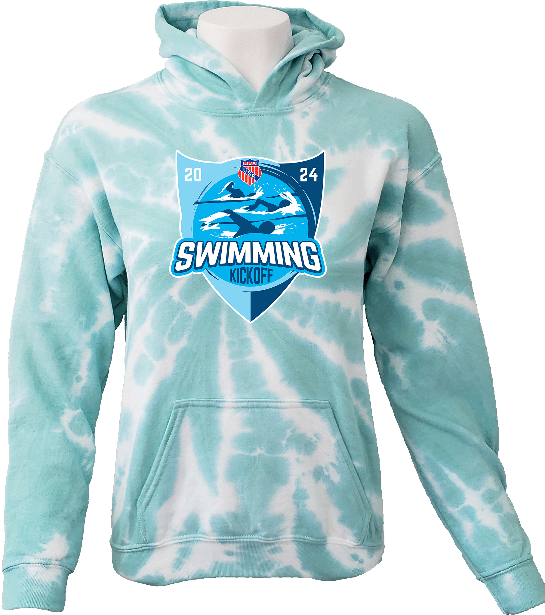 Tie-Dye Hoodies - 2024 AAU Swimming Kick Off