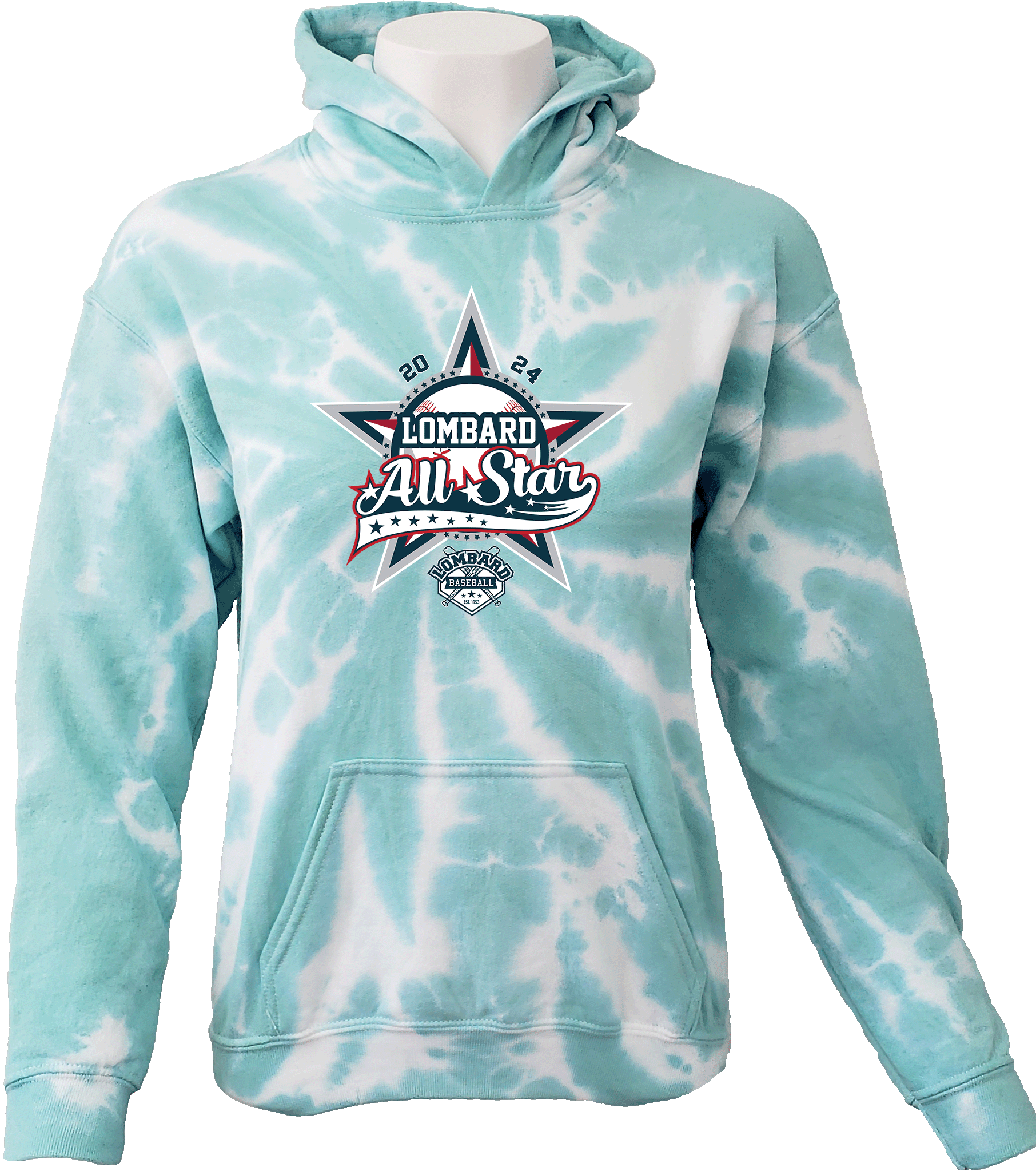 Tie-Dye Hoodies - 2024 Lombard Baseball League's 71st Anniversary All Star Event