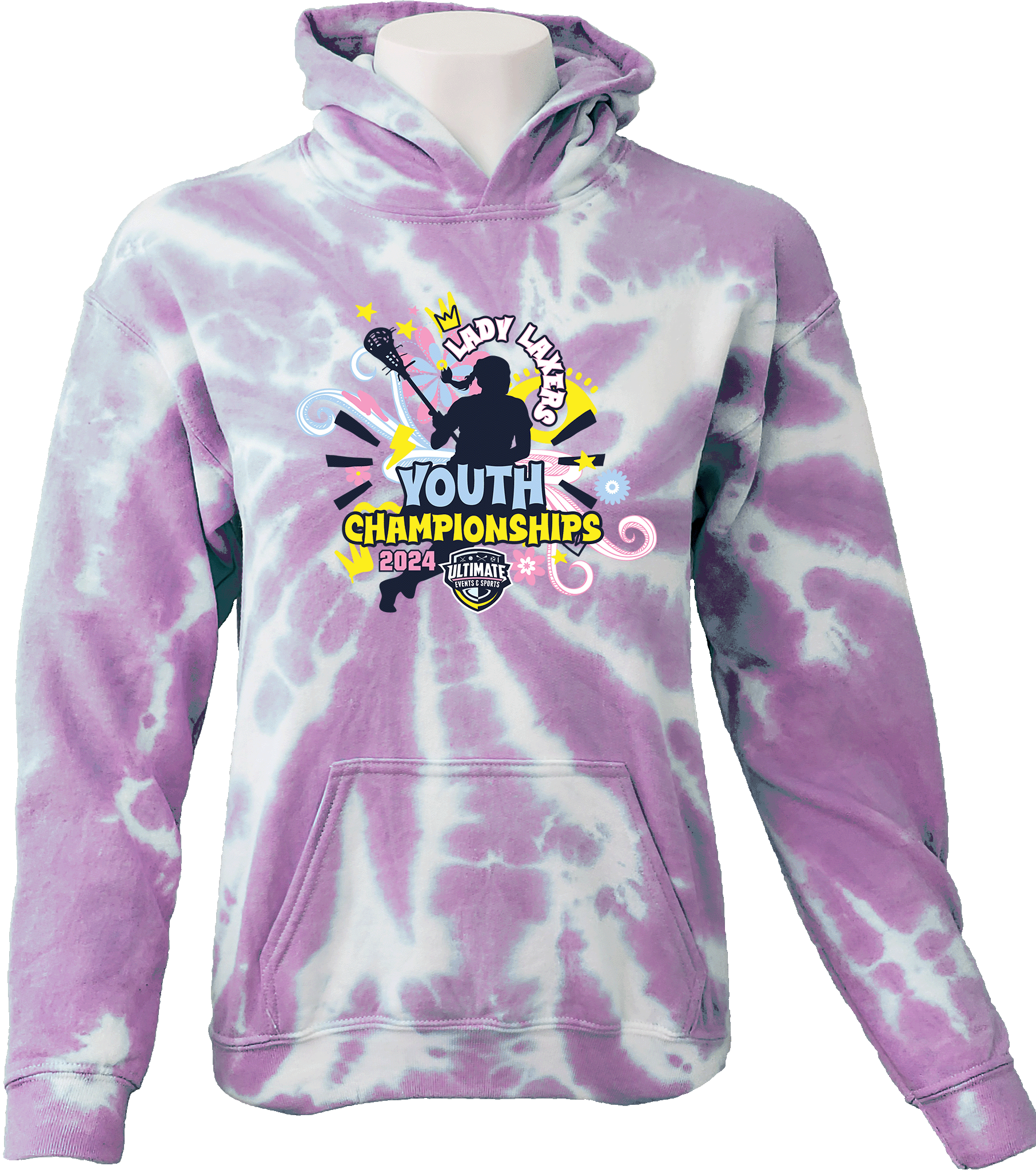 Tie-Dye Hoodies - 2024 Lady Laxers Youth Championships