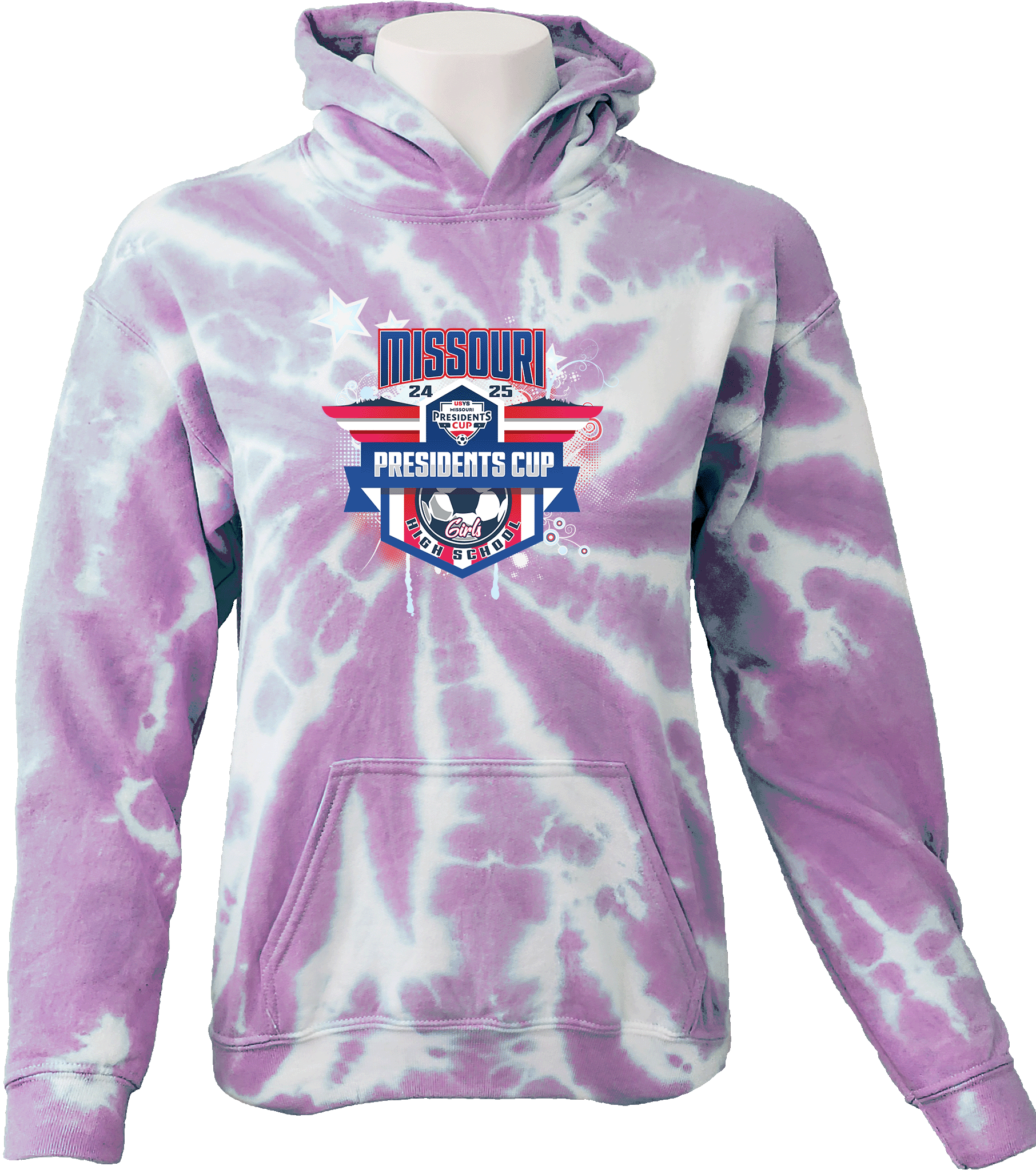 Tie-Dye Hoodies - 2024 USYS High School Girls Presidents Cup