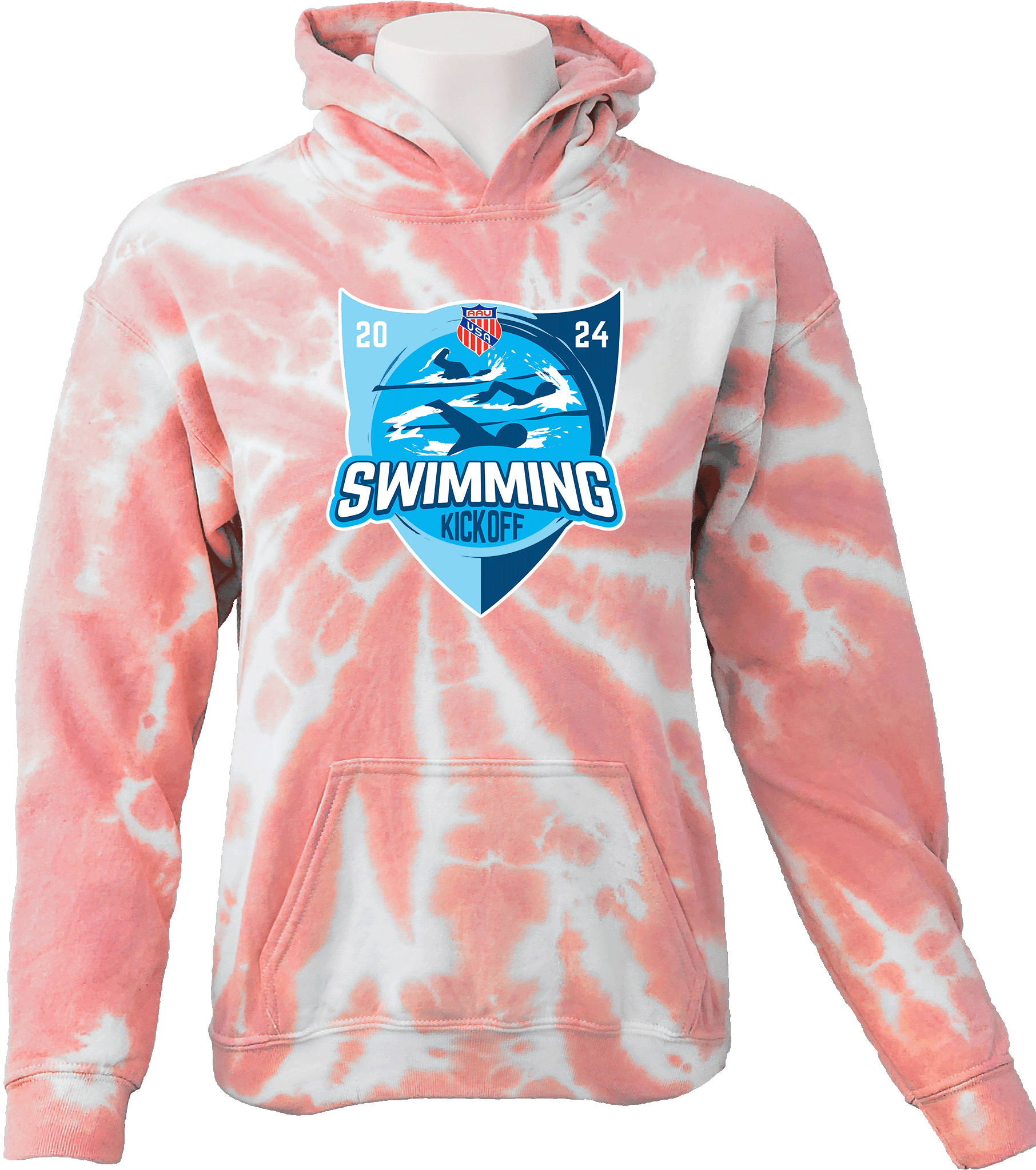 Tie-Dye Hoodies - 2024 AAU Swimming Kick Off