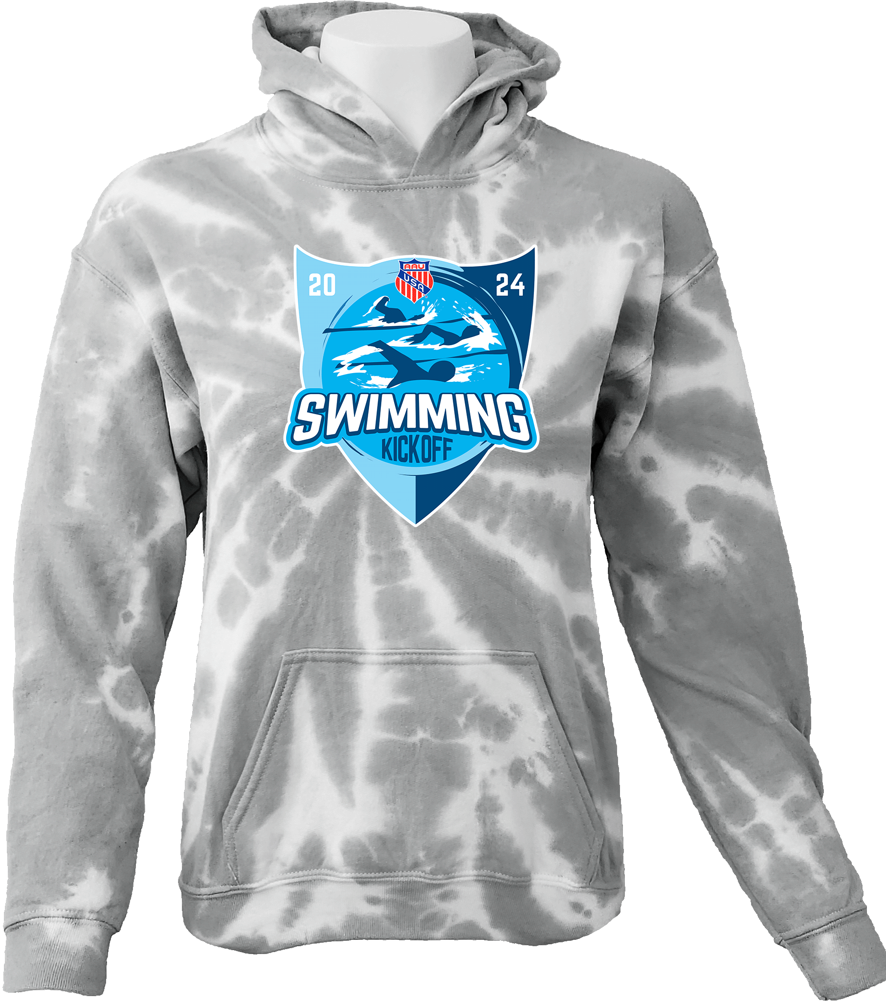 Tie-Dye Hoodies - 2024 AAU Swimming Kick Off