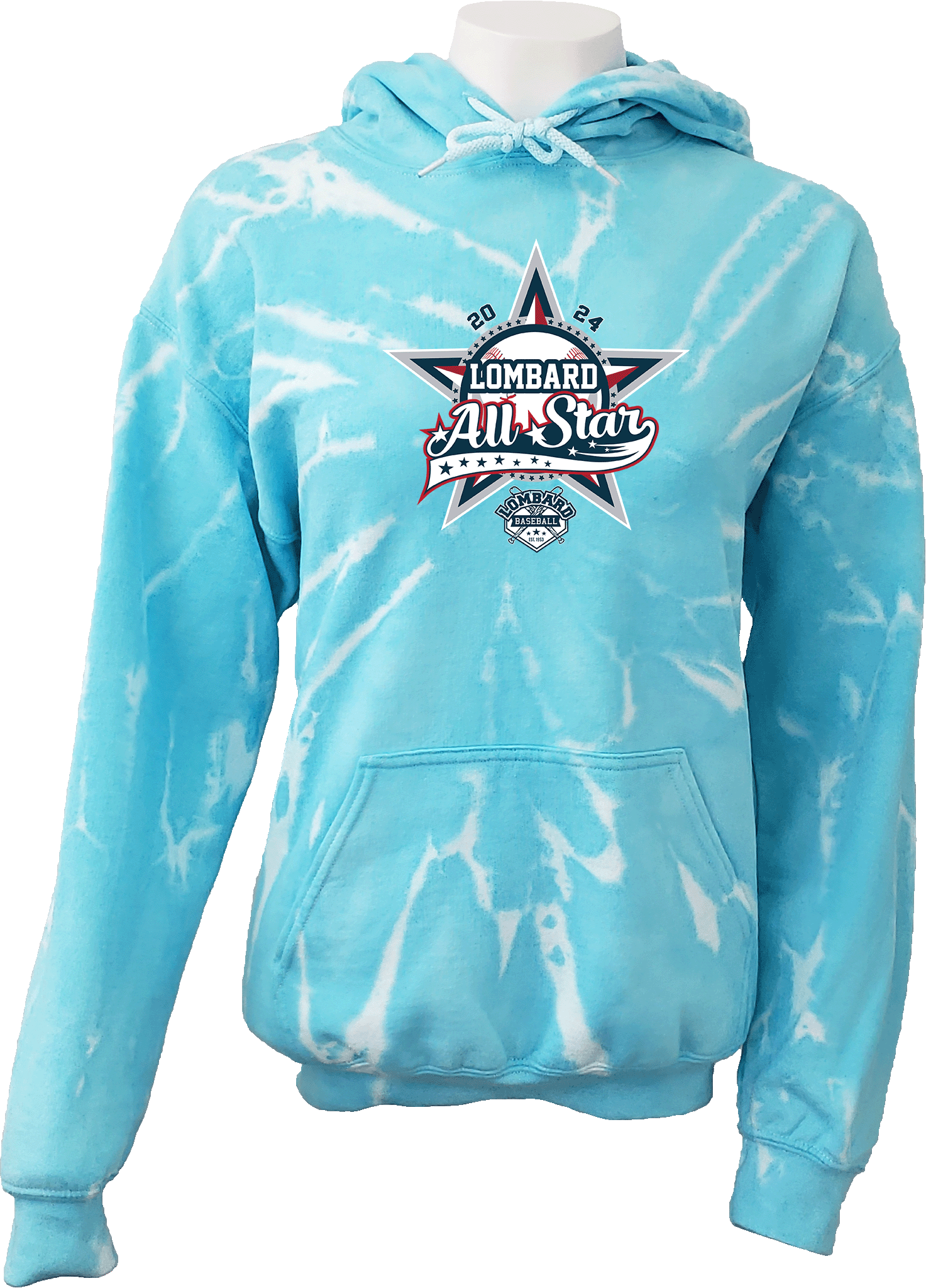 Tie-Dye Hoodies - 2024 Lombard Baseball League's 71st Anniversary All Star Event