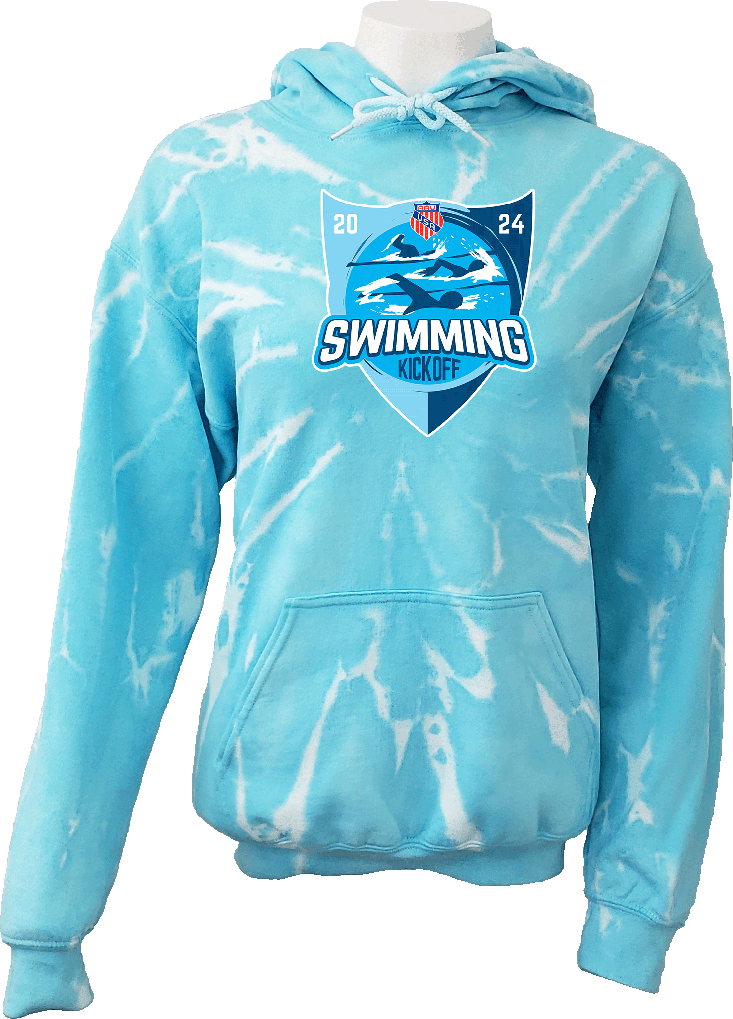 Tie-Dye Hoodies - 2024 AAU Swimming Kick Off