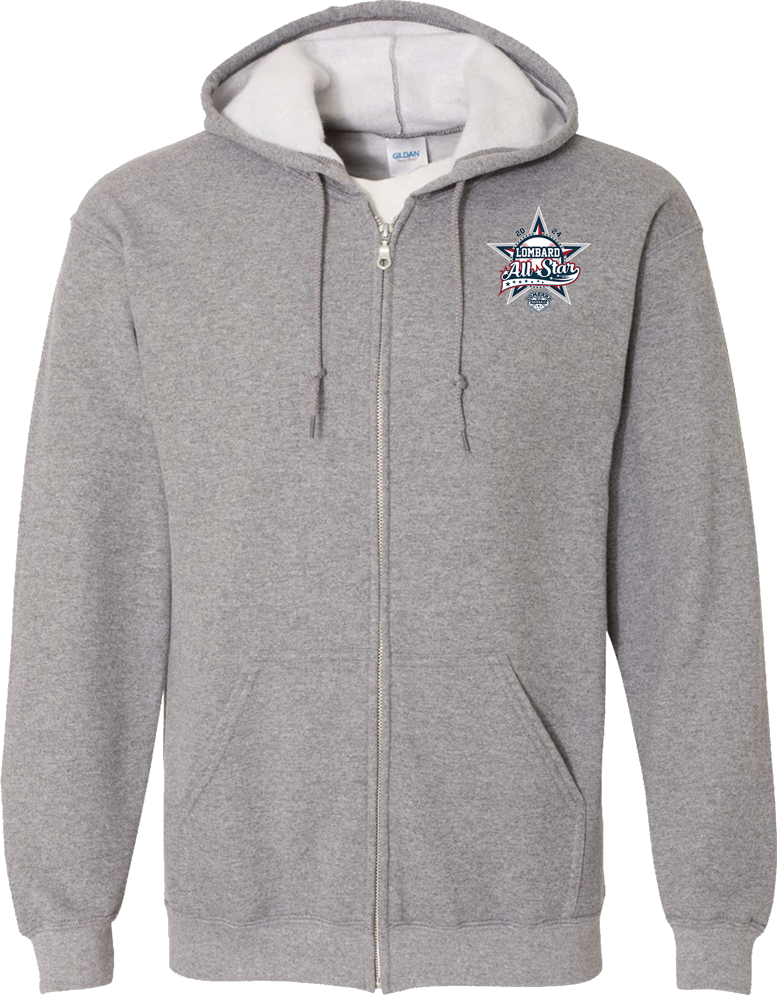 Full Zip Hoodies - 2024 Lombard Baseball League's 71st Anniversary All Star Event