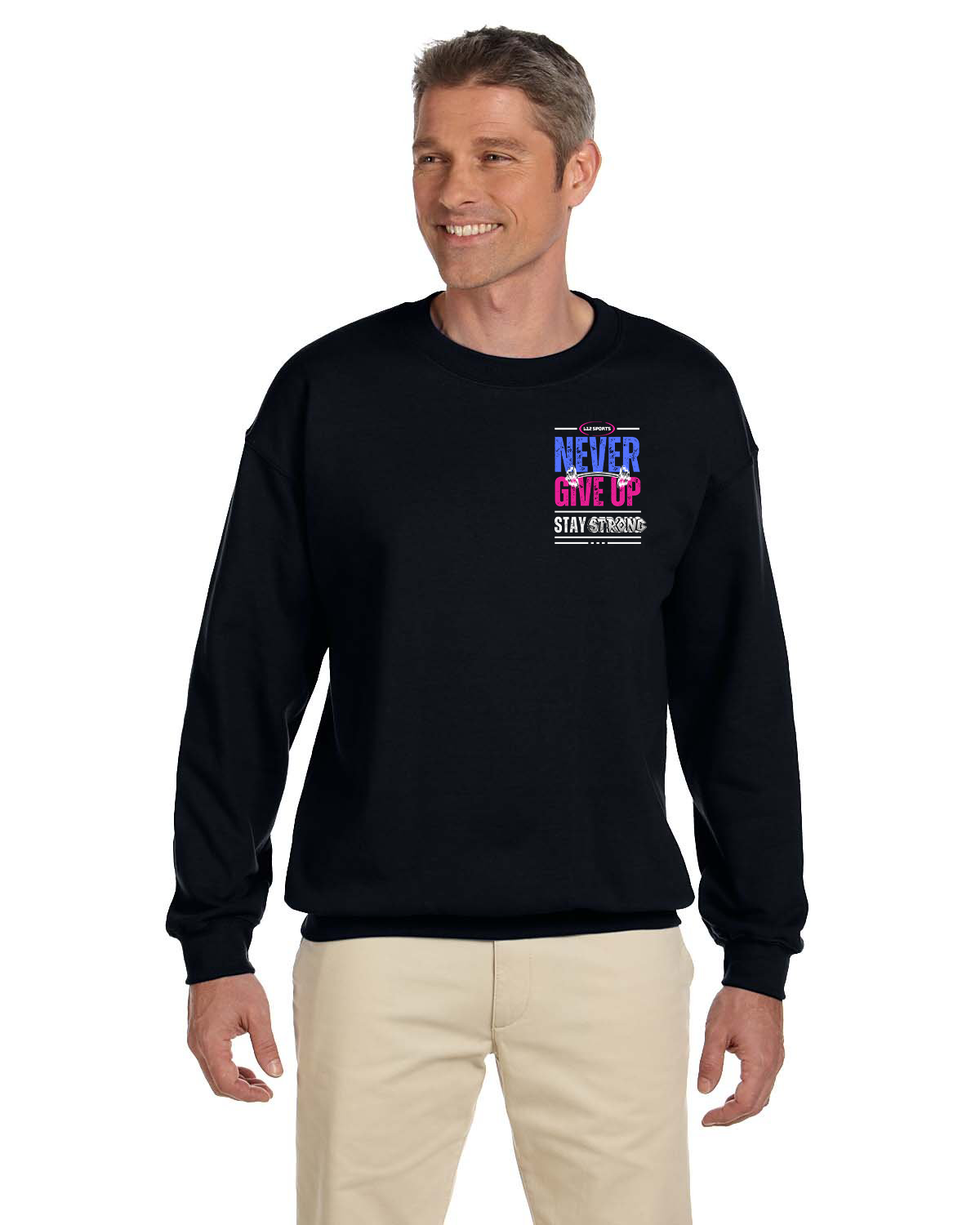 Crew Sweatershirt - L12 Sports Clothing - Never Give Up Stay Strong