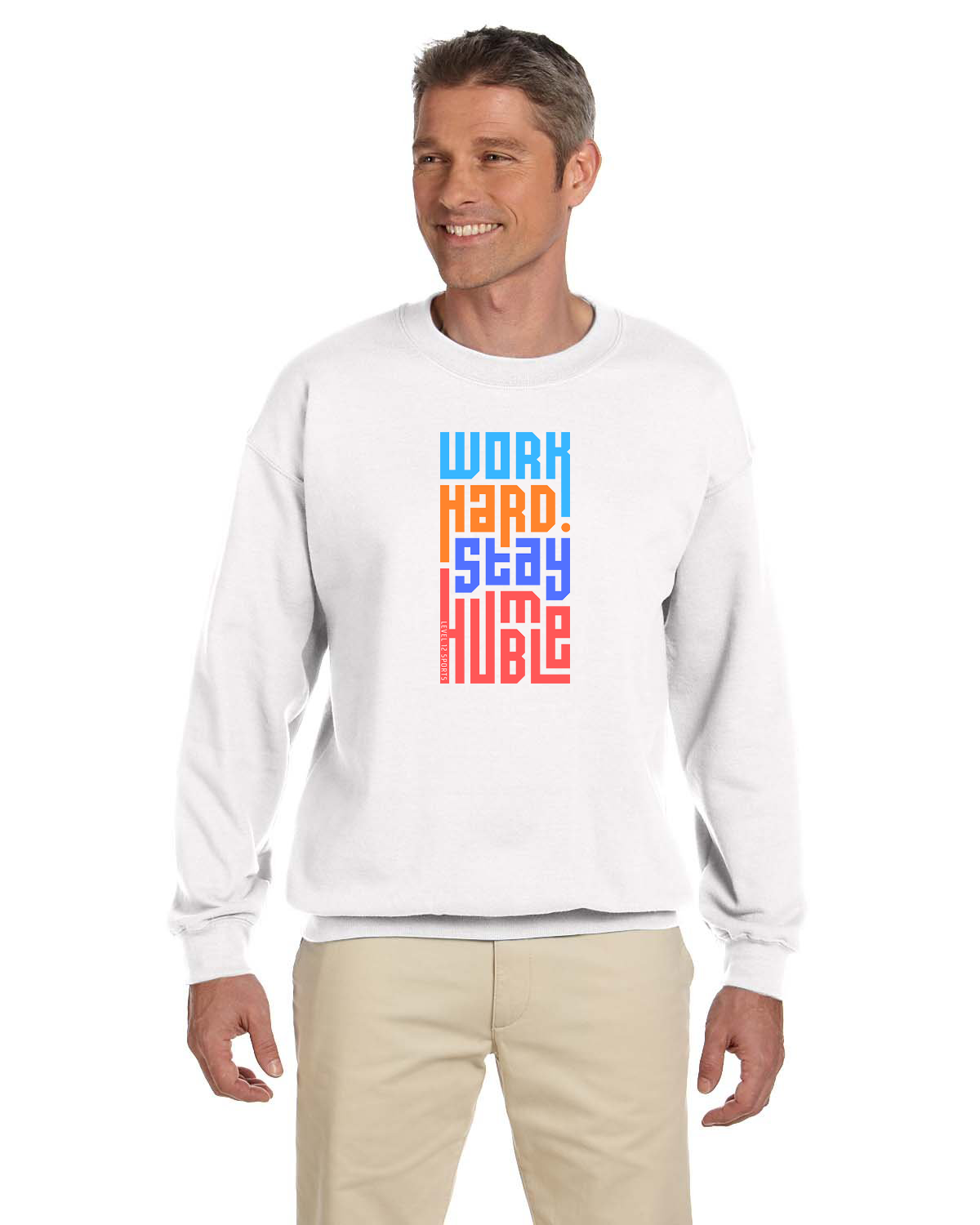 Crew Sweatershirt - L12 Sports Clothing - Work Hard Stay Humble (colorful)