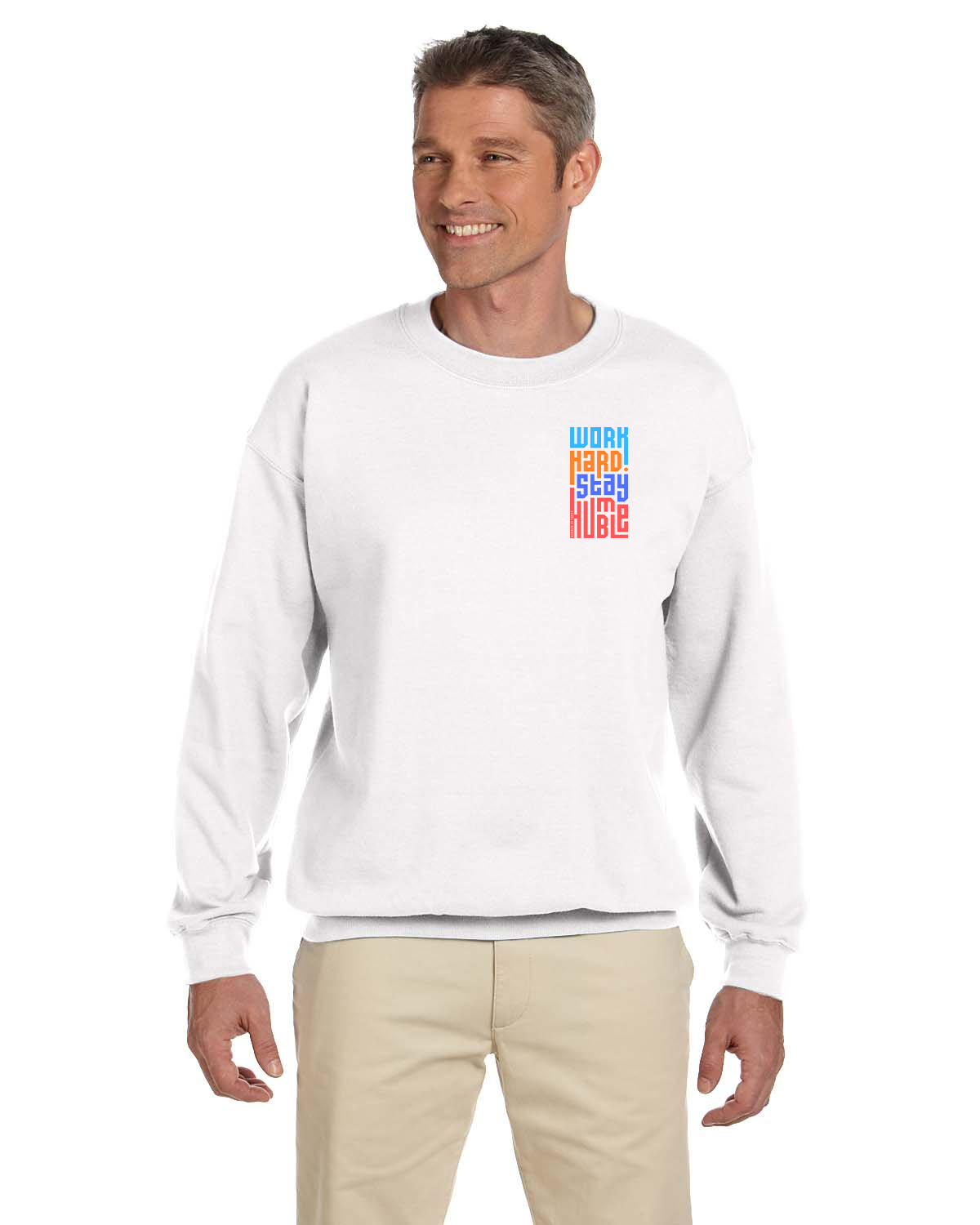 Crew Sweatershirt - L12 Sports Clothing - Work Hard Stay Humble (colorful)