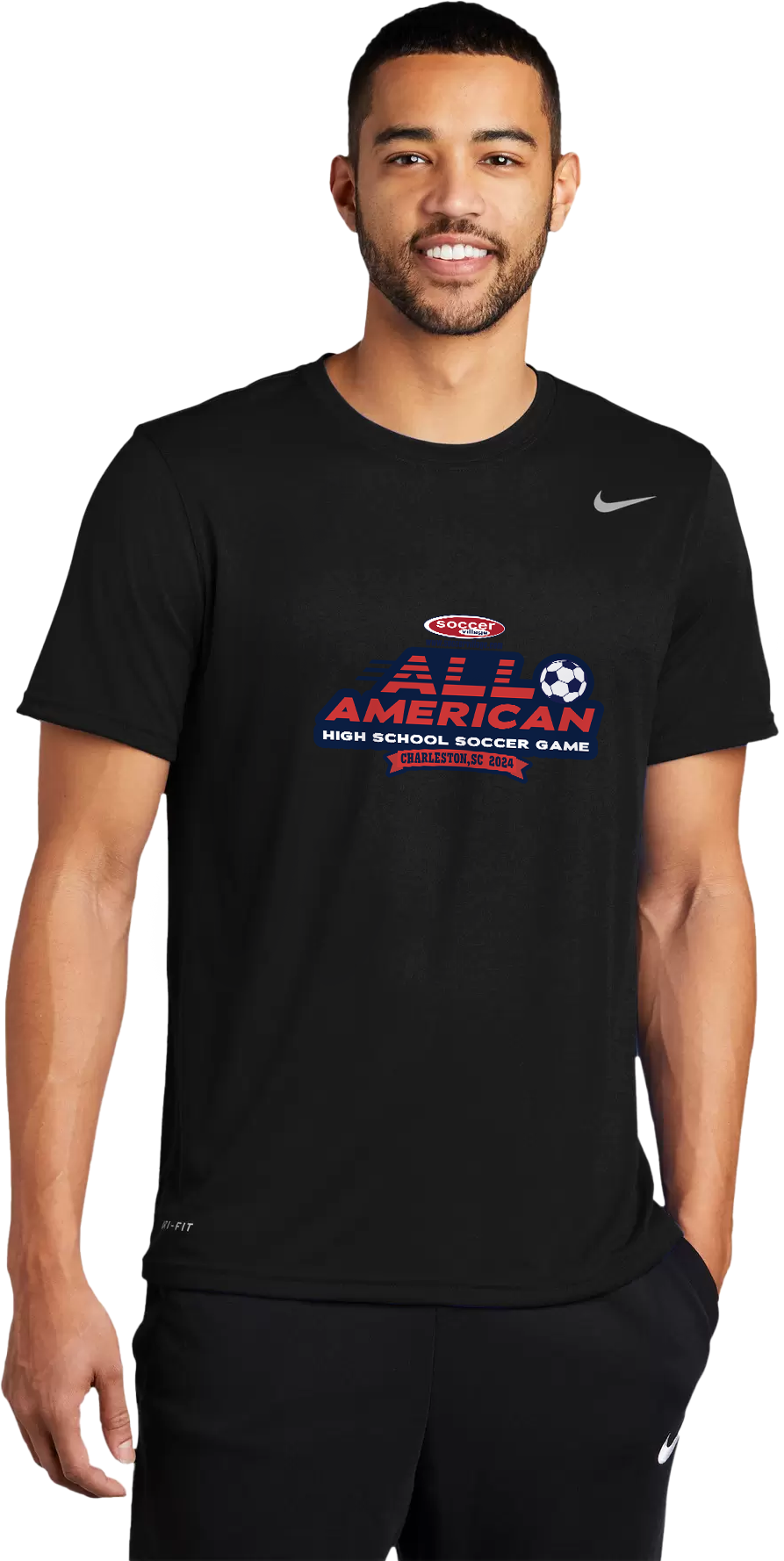 Nike Legend Short Sleeve Black - 2024 High School Soccer All American Game