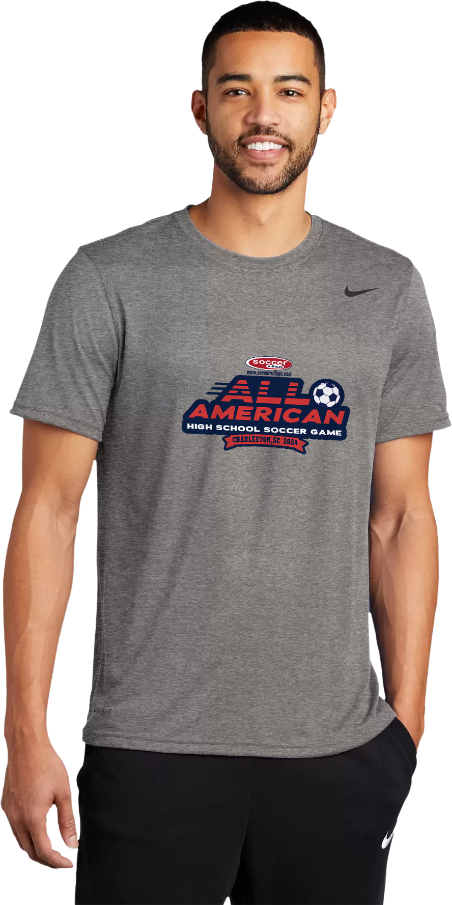 Nike Legend Short Sleeve Grey - 2024 High School Soccer All American Game