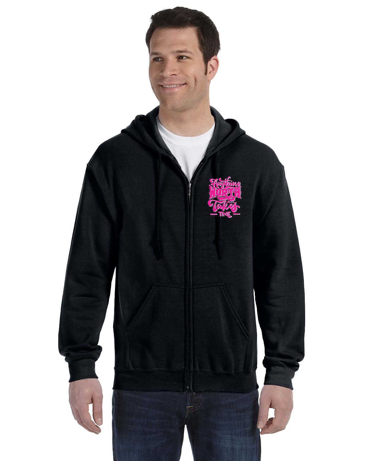 Full Zip Hoodie - L12 Sports Clothing - Anything Worth Having Takes Time