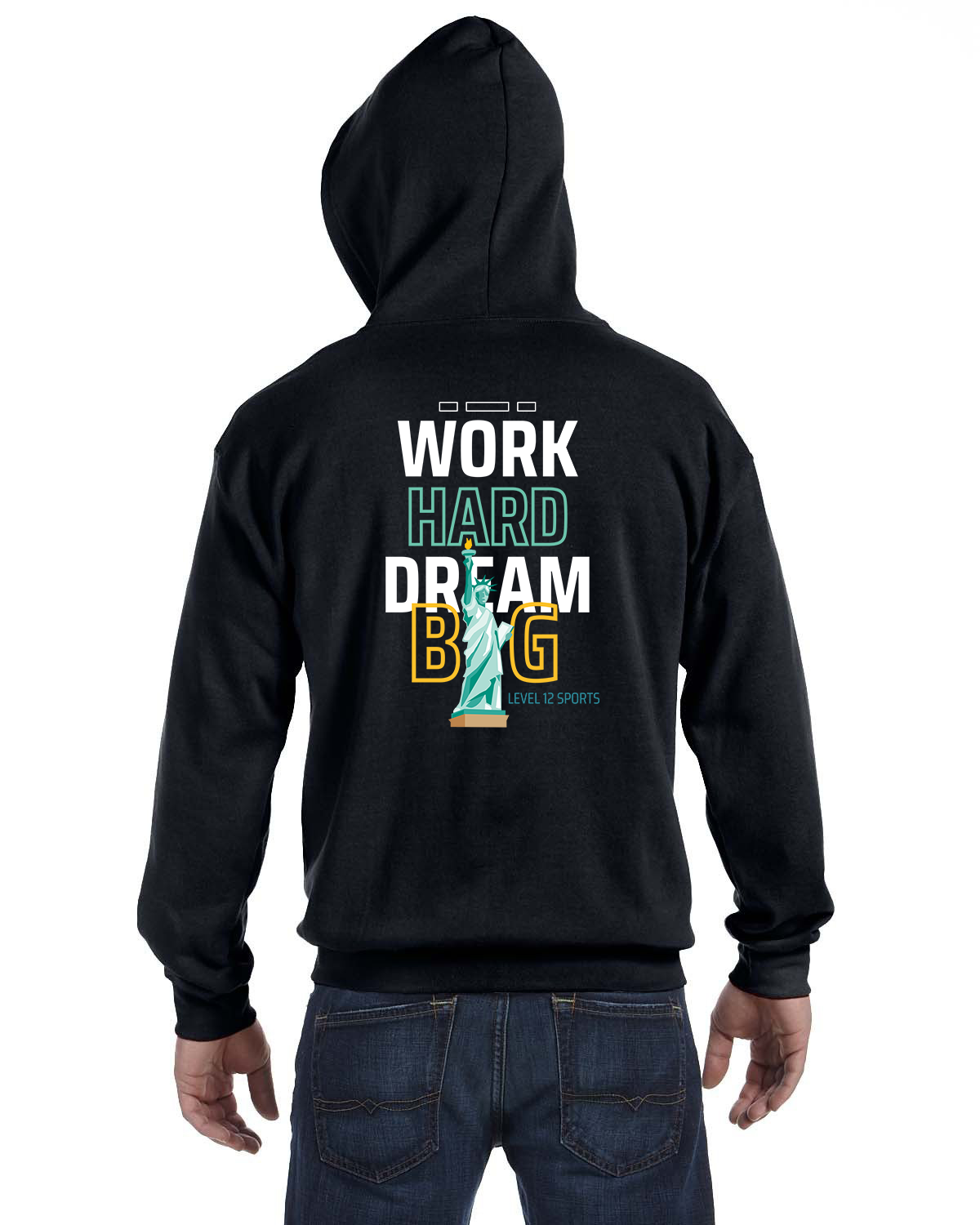 Full Zip Hoodie - L12 Sports Clothing - Work Hard Dream Big