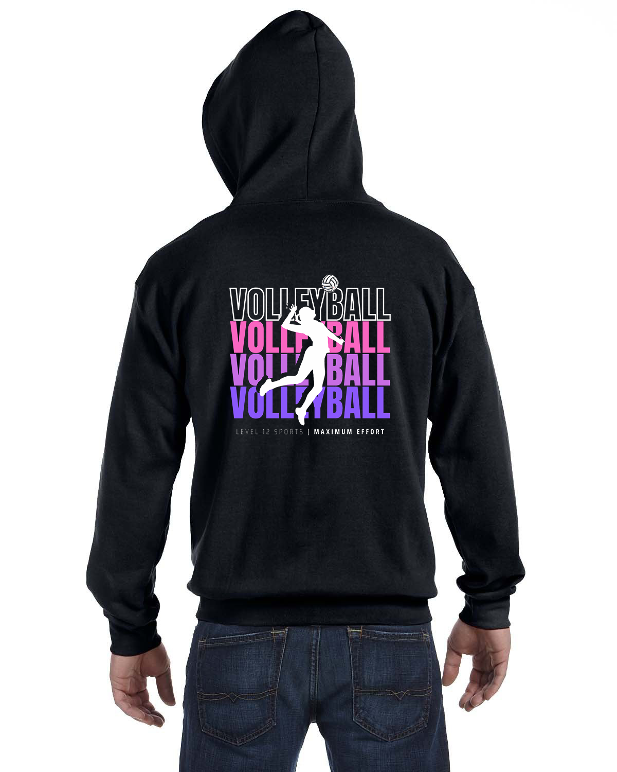 Full Zip Hoodie - L12 Sports Clothing - Volleyball x4