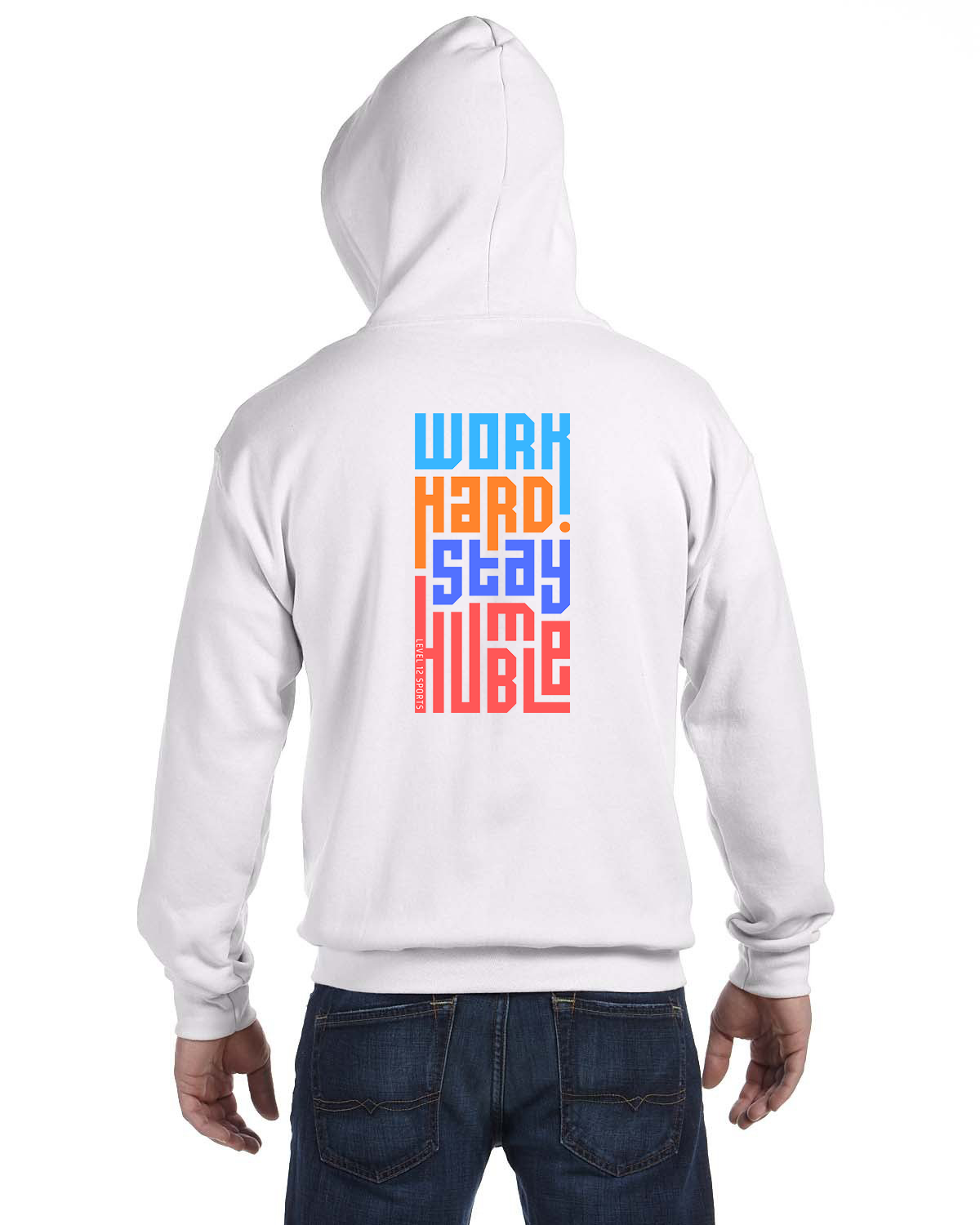 Full Zip Hoodie - L12 Sports Clothing - Work Hard Stay Humble (colorful)