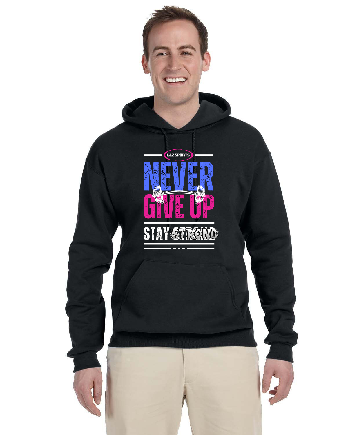 Hoodie - L12 Sports Clothing - Never Give Up Stay Strong