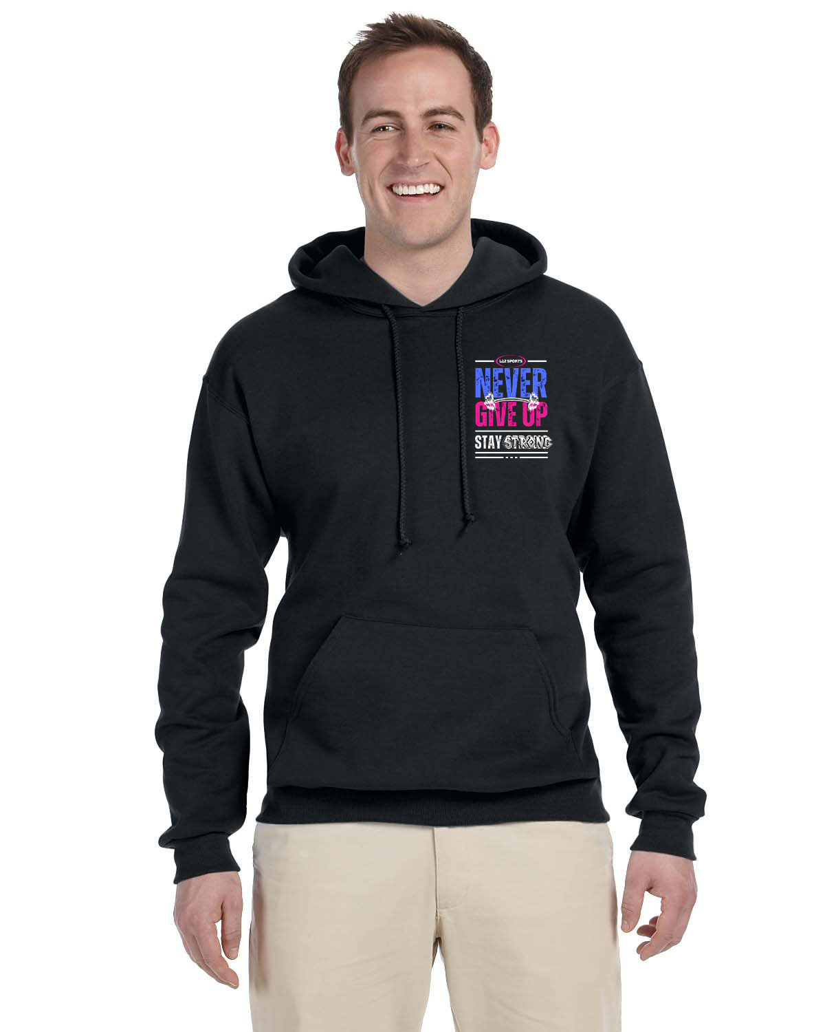 Hoodie - L12 Sports Clothing - Never Give Up Stay Strong