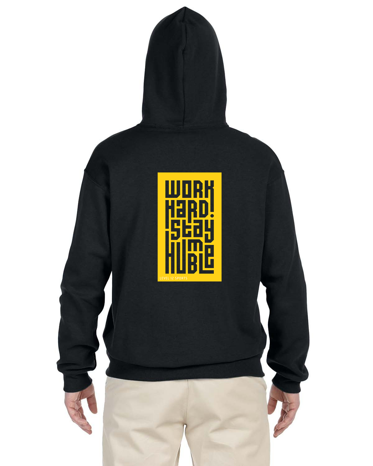 Hoodie - L12 Sports Clothing - Work Hard Stay Humble (yellow)