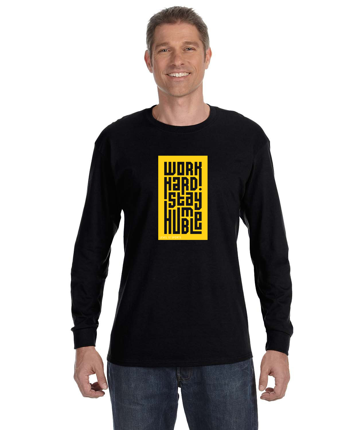 Long Sleeve - L12 Sports Clothing - Work Hard Stay Humble (yellow)